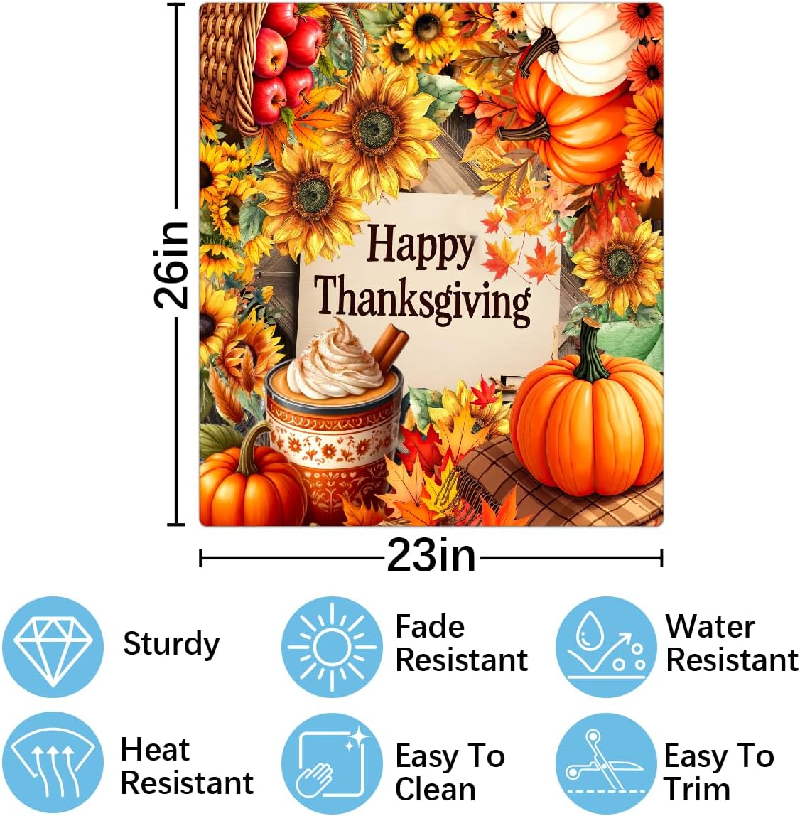 Thanksgiving Pumpkin Dishwasher Magnet Cover, Kitchen Fall Decoration dishwashers Covers Scratch Resistant for Home Kitchen Utensils Decal Refrigerator Thanksgiving Decoration 23 x 26 Inch