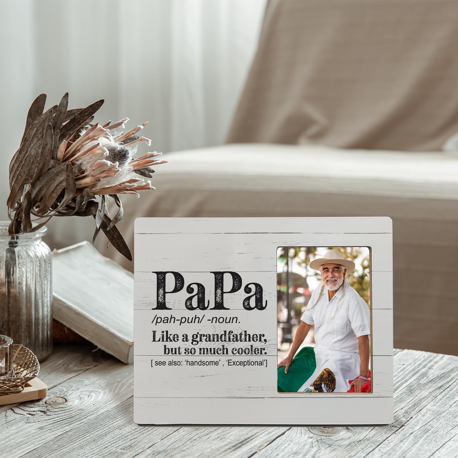 Mancheng-zi Papa Picture Frames - Papa Gifts for Grandpa, Father's Day & More - 4x6 Frame - Image 3