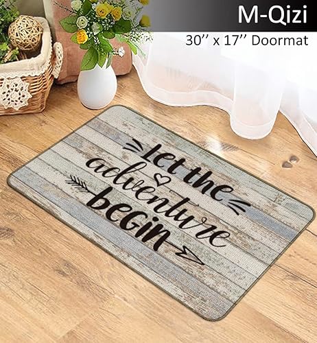 Miniatura 5 de Felpudo decorativo de 17 x 30 pulgadas, Happy Camper Let The Adventure Begin, reversible, 18 x 18 pulgadas, juego de 2 piezas