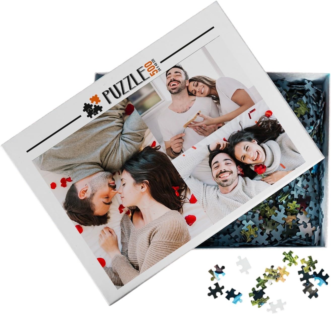 1000 Pieces - 6 Photos Collage Custom Puzzle with Box – Personalized Gift for Couples, Pet Memorial, Photo Collage, Unique Jigsaw for Adults, Custom Picture, Housewarming Decor 1000 Pieces - 6 Photos