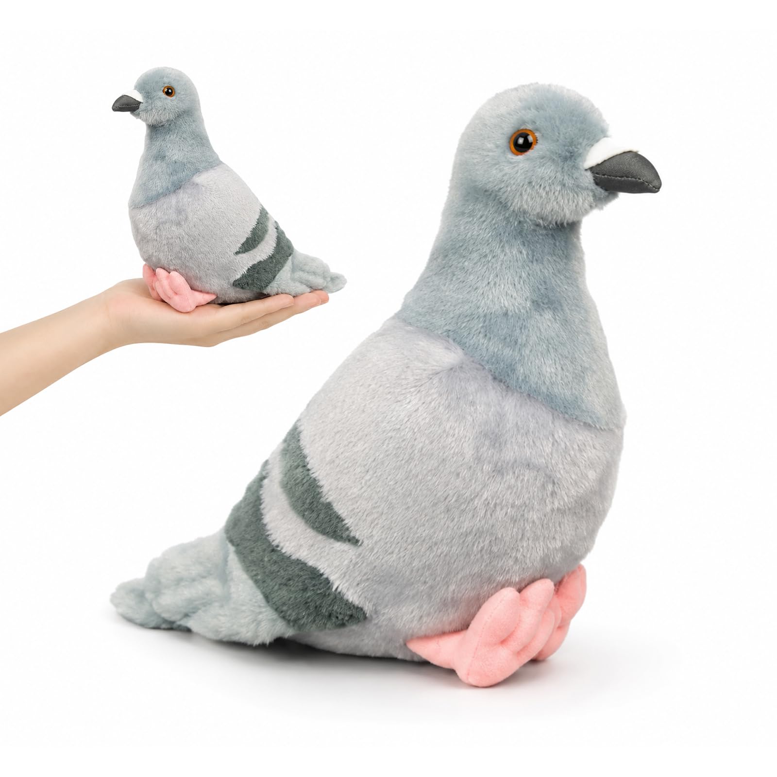 Pigeon Cuddle, Plush Bird,Realistic Bird Plush Plush Dolls, Pigeon Plush Toy, Cuddly Soft, 20cm Realistic Stuffed Animal Plush, Gift for Friends,Simulation Home Decoration Birthday Gift (grey)