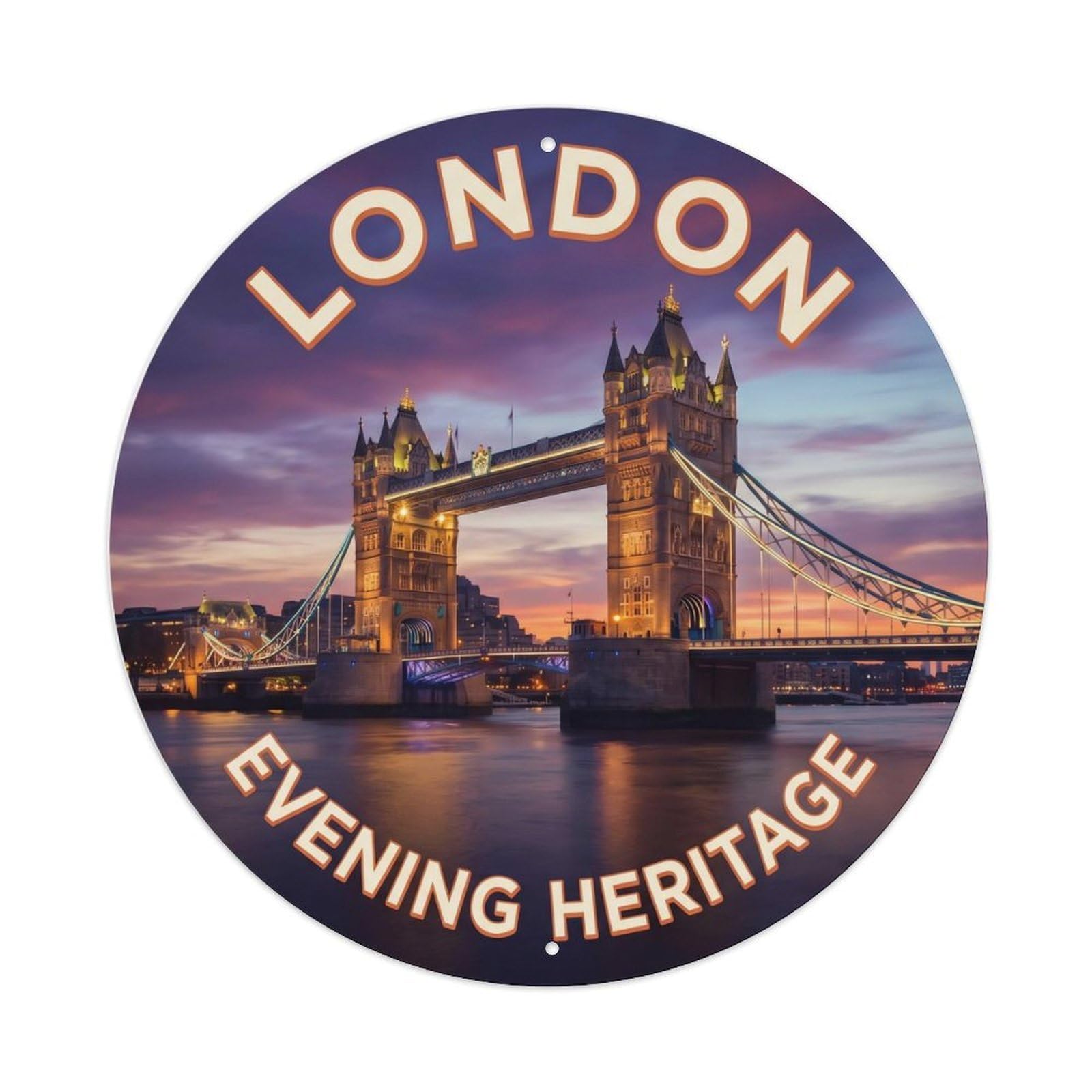 Fqcyn Style Vintage Travel England Evening Heritage Metal Tin Sign