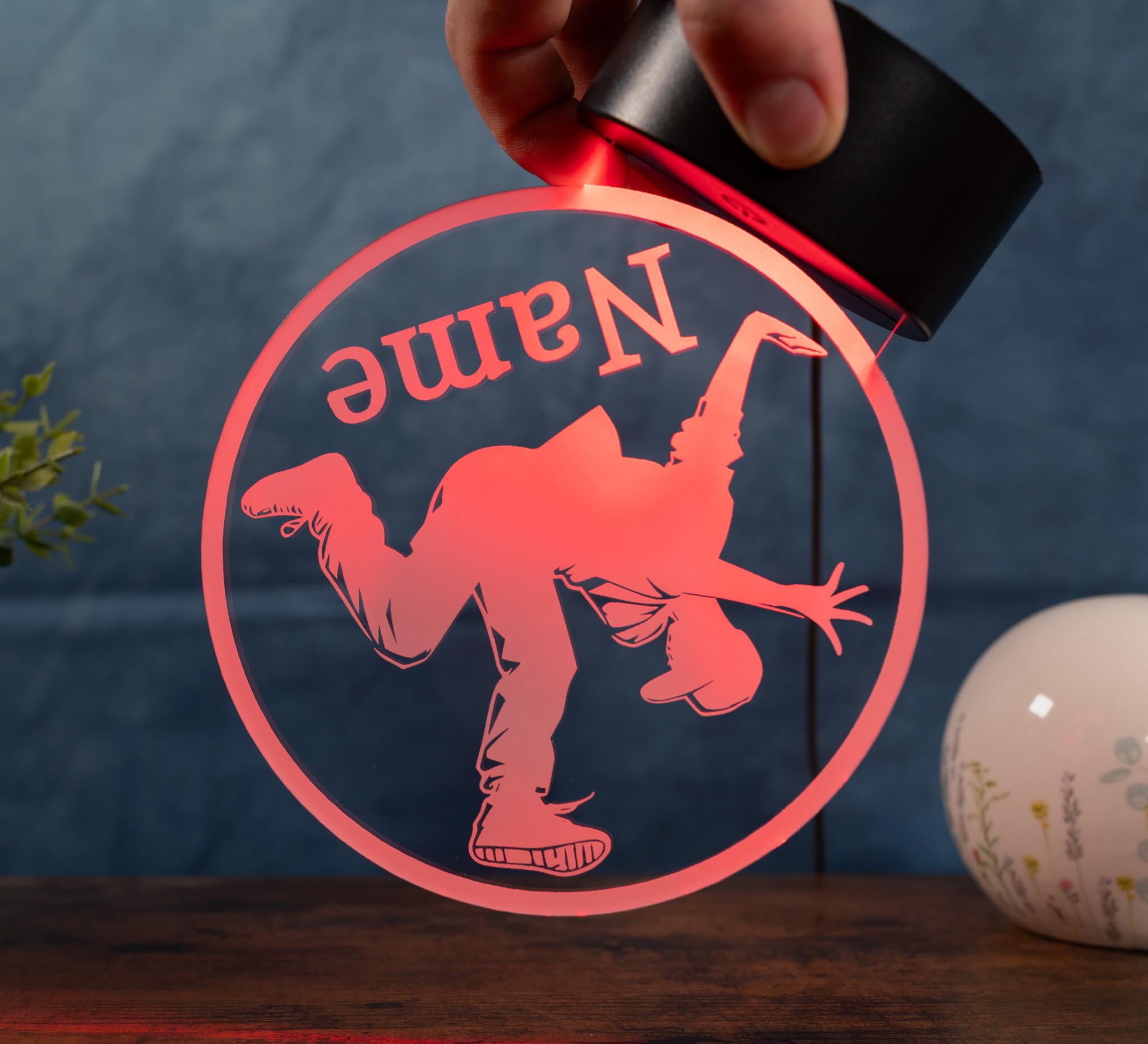 Lampada Breakdance personalizzata, luce notturna a LED con nome, decorazione hip hop e regalo per ballerini, lampada da danza per cameretta dei bambini, soggiorno e appassionati di danza
