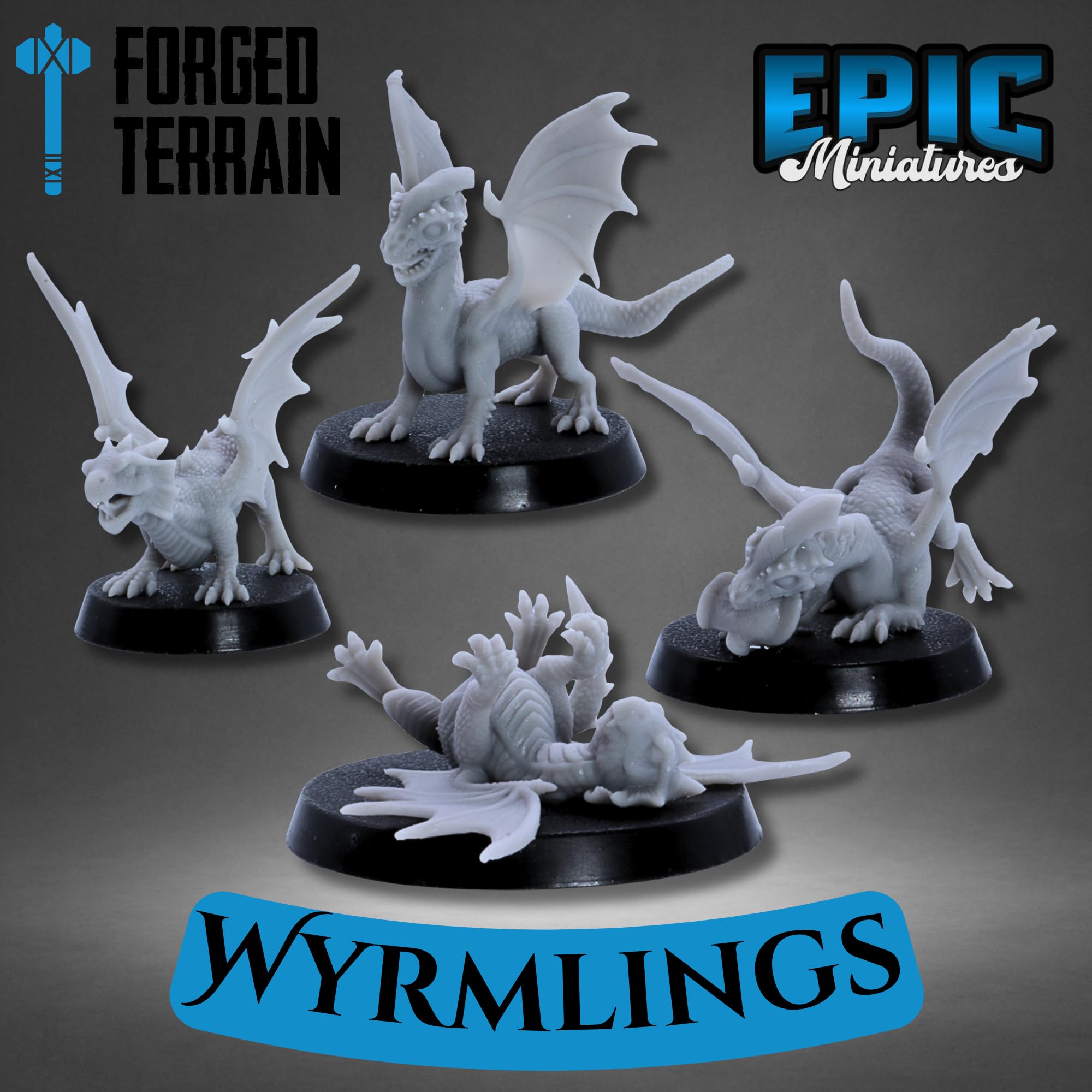 Baby Dragons & Monsters Miniature DnD Set - 14 Fantasy Creatures (Red & White Wyrmlings, Owlbears, Bulettes, Phase Panthers) - Image 4