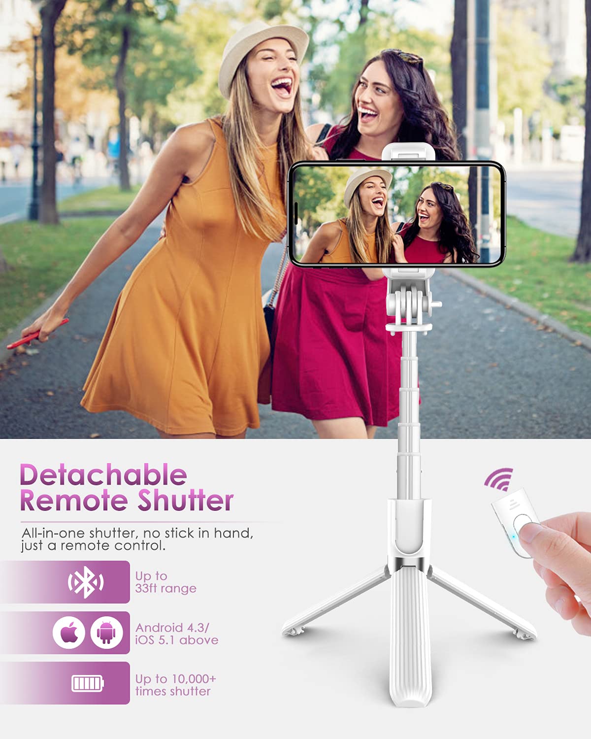 Cavalletto HAMA Mini Treppiedi 4 In 1, (20 | 90 Cm), Per Fotocamera, GoPro E Smartphone, Utilizzabile Come Asta Selfie, Nero - Foto 7