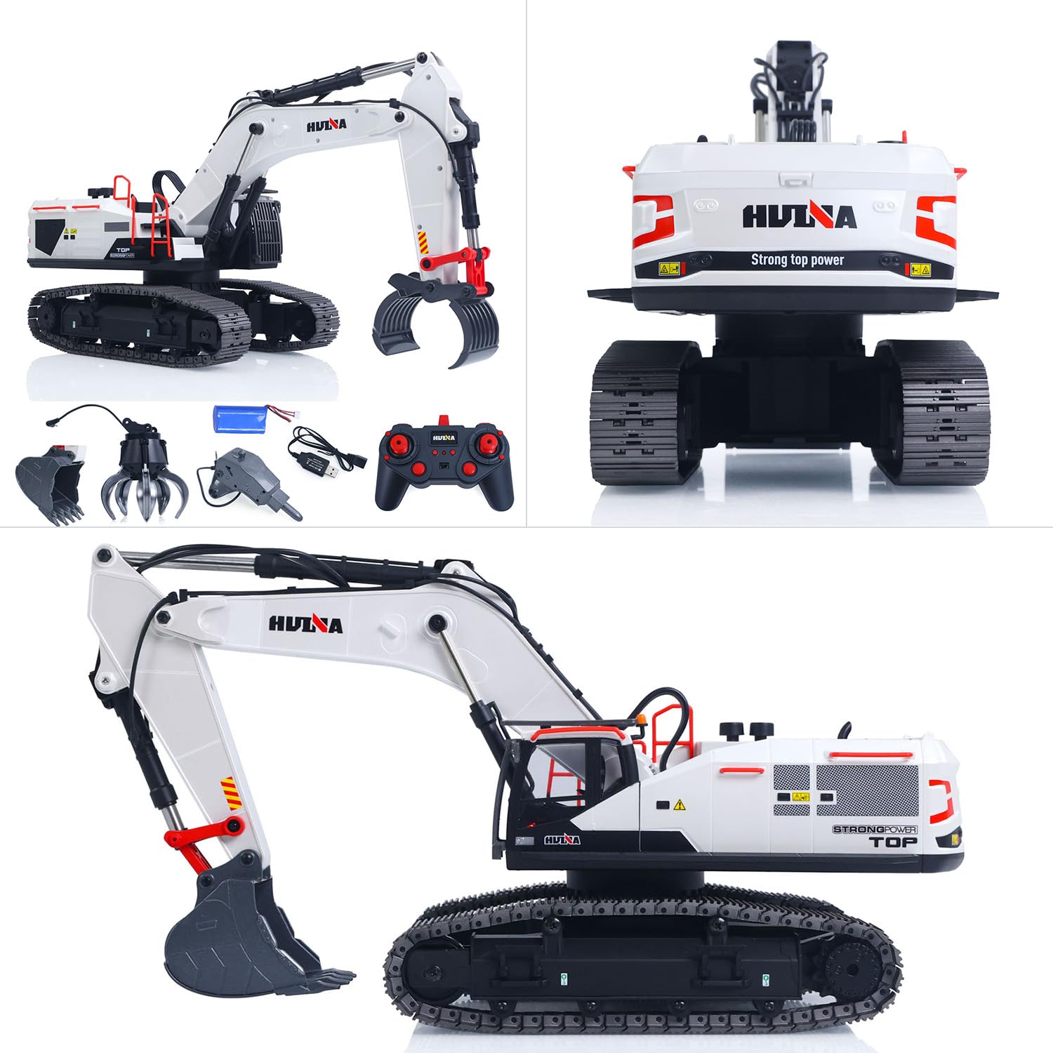 Toucan RC Hobby 1/14 HUINA RC Escavatore in Metallo Modello 1594 Luce RC Batteria 28 CH Suono