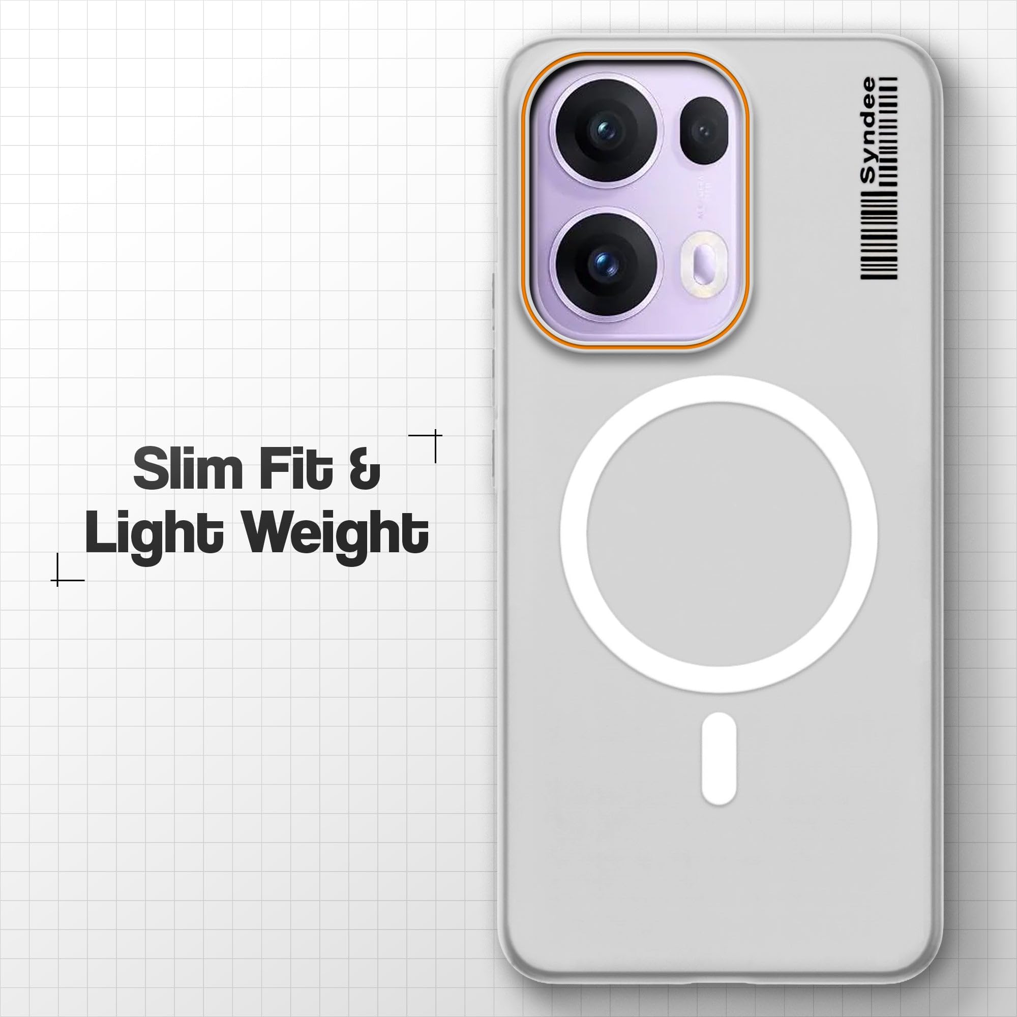 DL3 Mobilak Case Back Cover for Honor X7D, Sleek Frosted Translucent Back Only Compatible with Wireless Magnetic Accessories | Anti-Scratch Shockproof Phone Case (Clear)