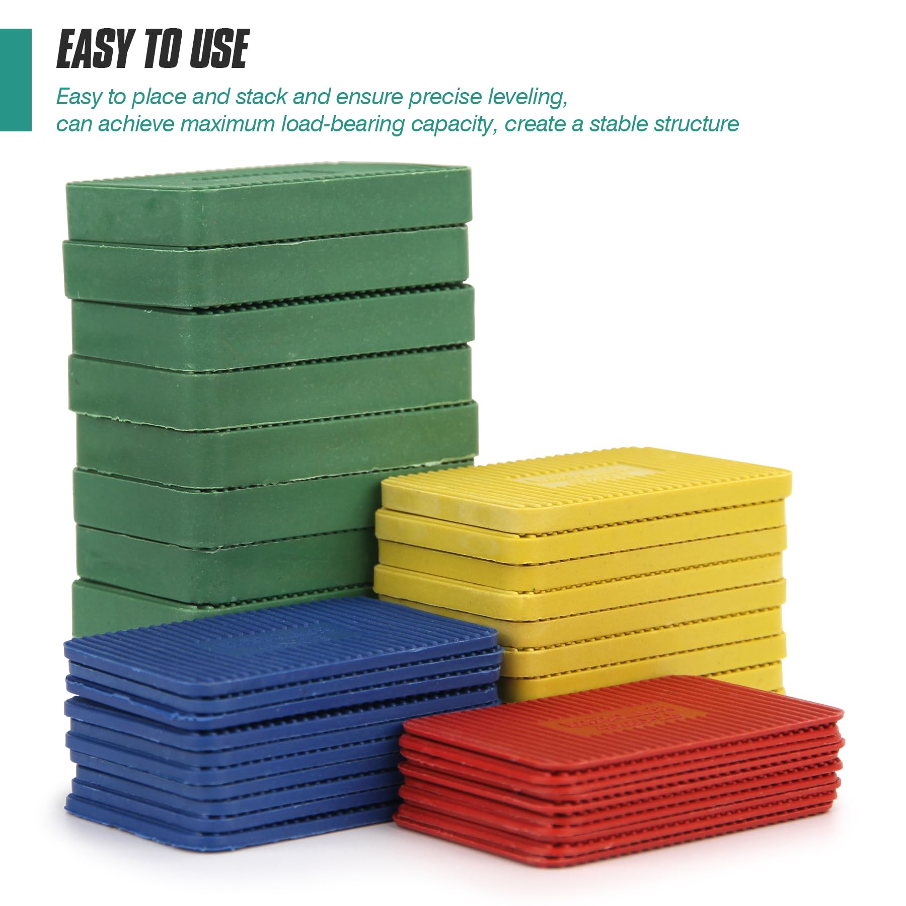 Spesh 40 distanziatori in plastica, 60 x 40 mm, rondelle in plastica, cunei in plastica, blocchi distanziali nelle dimensioni: 1,5,3,5,10 mm
