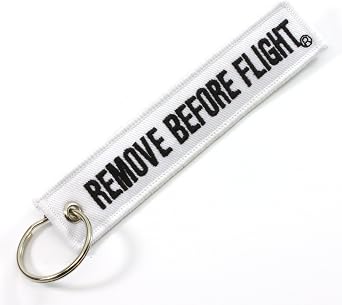Rotary13B1 Remove Before Flight Key Chain - White
