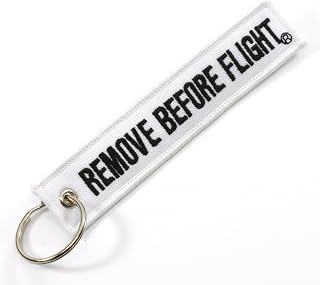 Remove Before Flight Key Chain - White