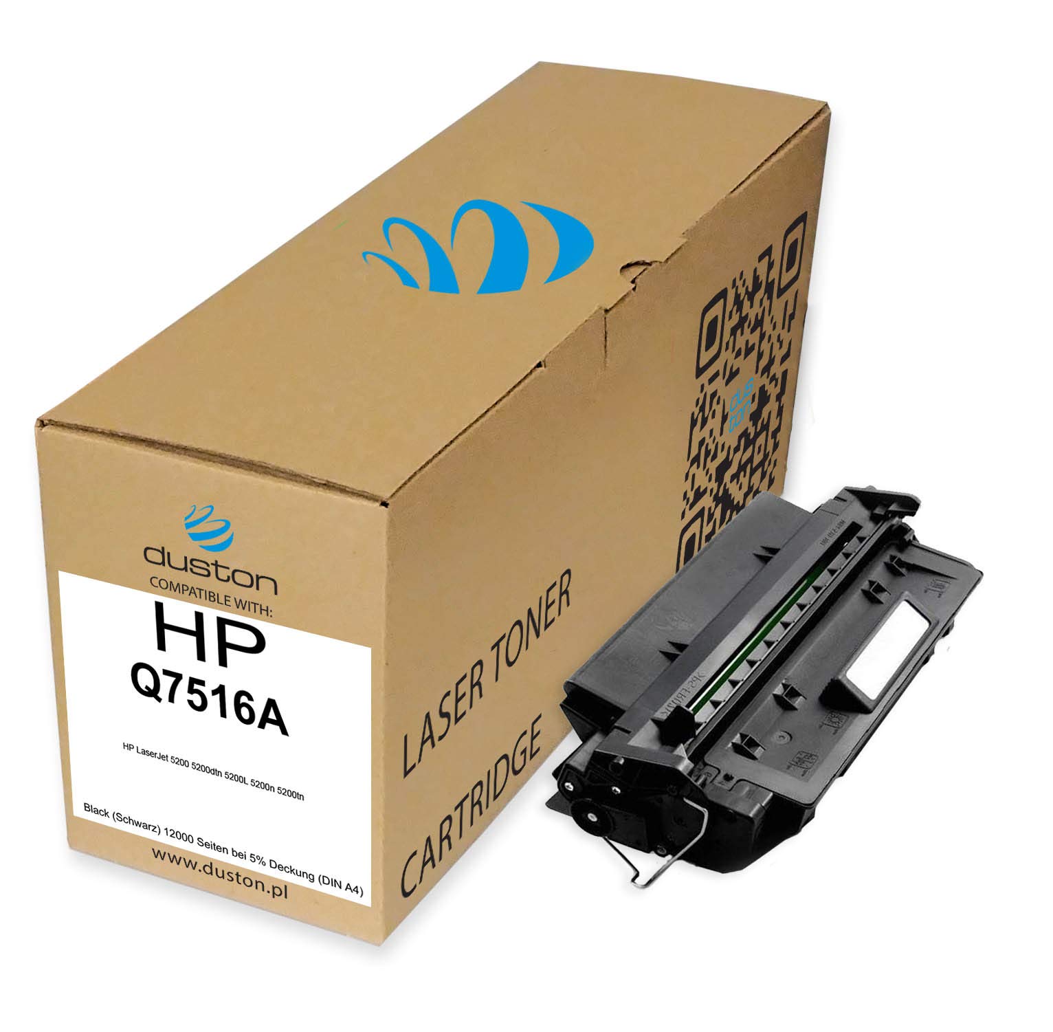 duston Toner nero Q7516A, 16A compatibile con HP LaserJet 5200 5200dtn 5200L 5200n 5200tn