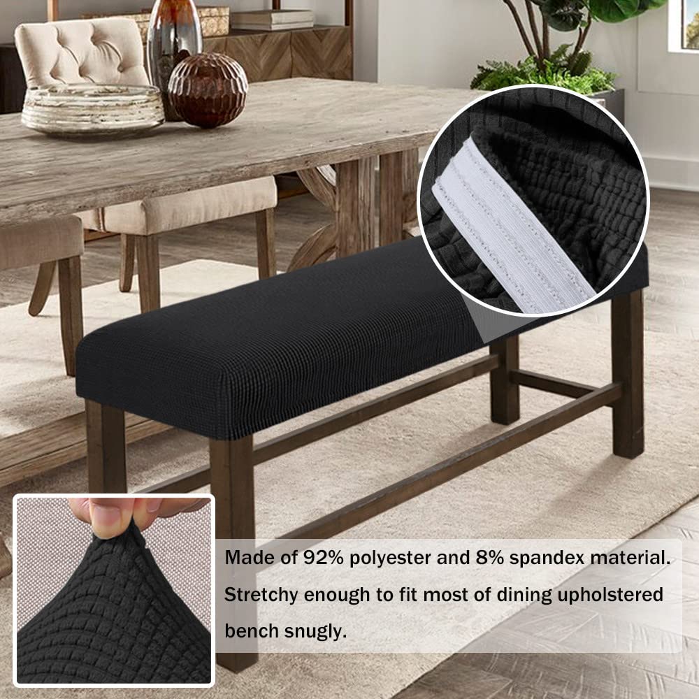Highdi Copri Panca Da Pranzo Elastico – 4 Pezzi, Fodera In Spandex Con Motivo Dente Di Leone, Antiscivolo, Adatto A Panche 107-140cm - 5