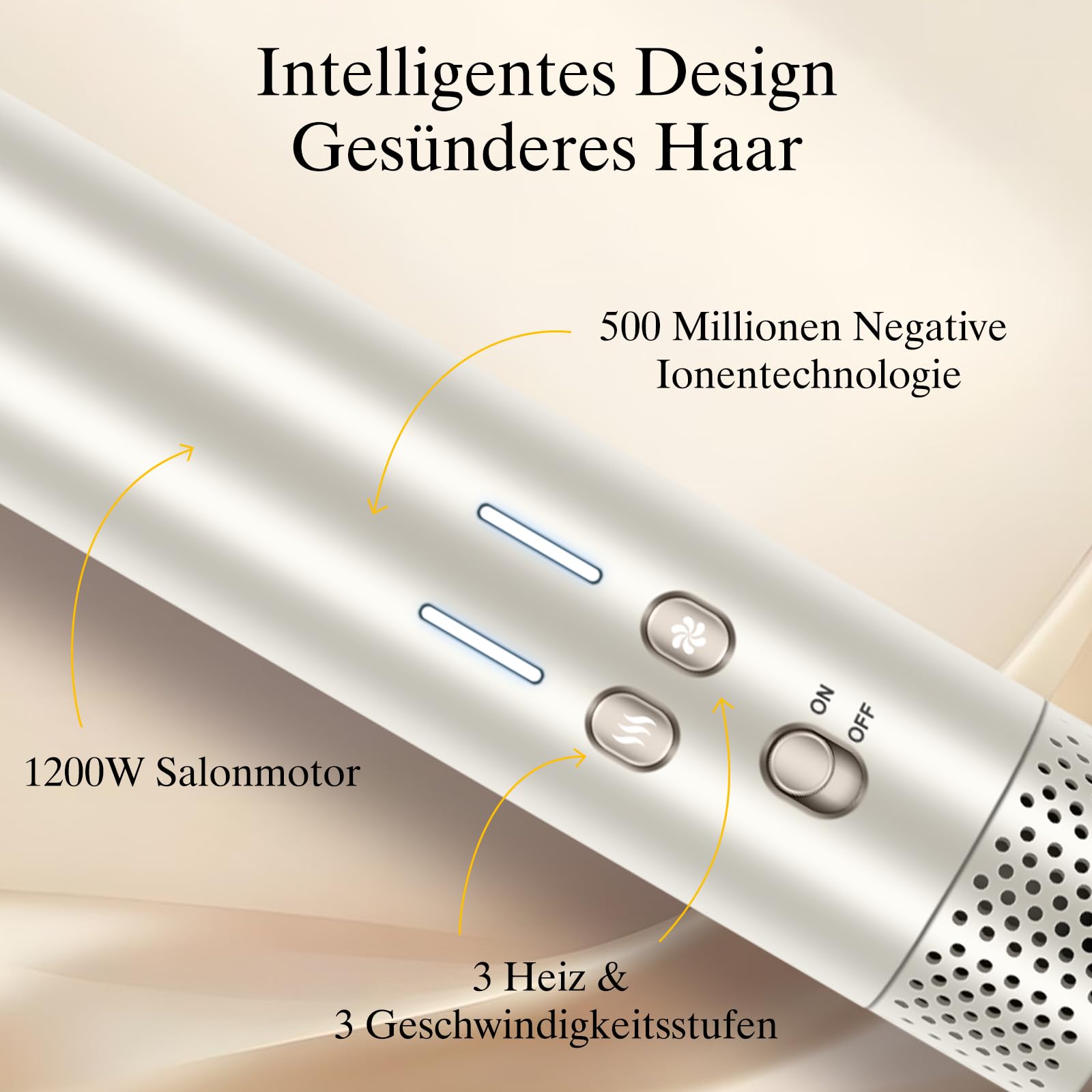 7 in 1 AirStyler, Automatische Doppelspannung MaxAIR 2.0 Multi-Styler Set | Auto-Wrap Lockenstab, 110000 U/Min Föhn mit Diffusor Volumenbürste, Glättender Finish-Aufsatz, Glätteisen, Champagnersilber