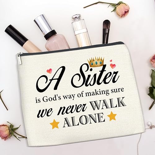 Miniatura 7 de TSUYAWU Regalos para hermanas de hermana hermano, bolsa de maquillaje de regalo para la mejor hermana, regalo para hermana de larga distancia,