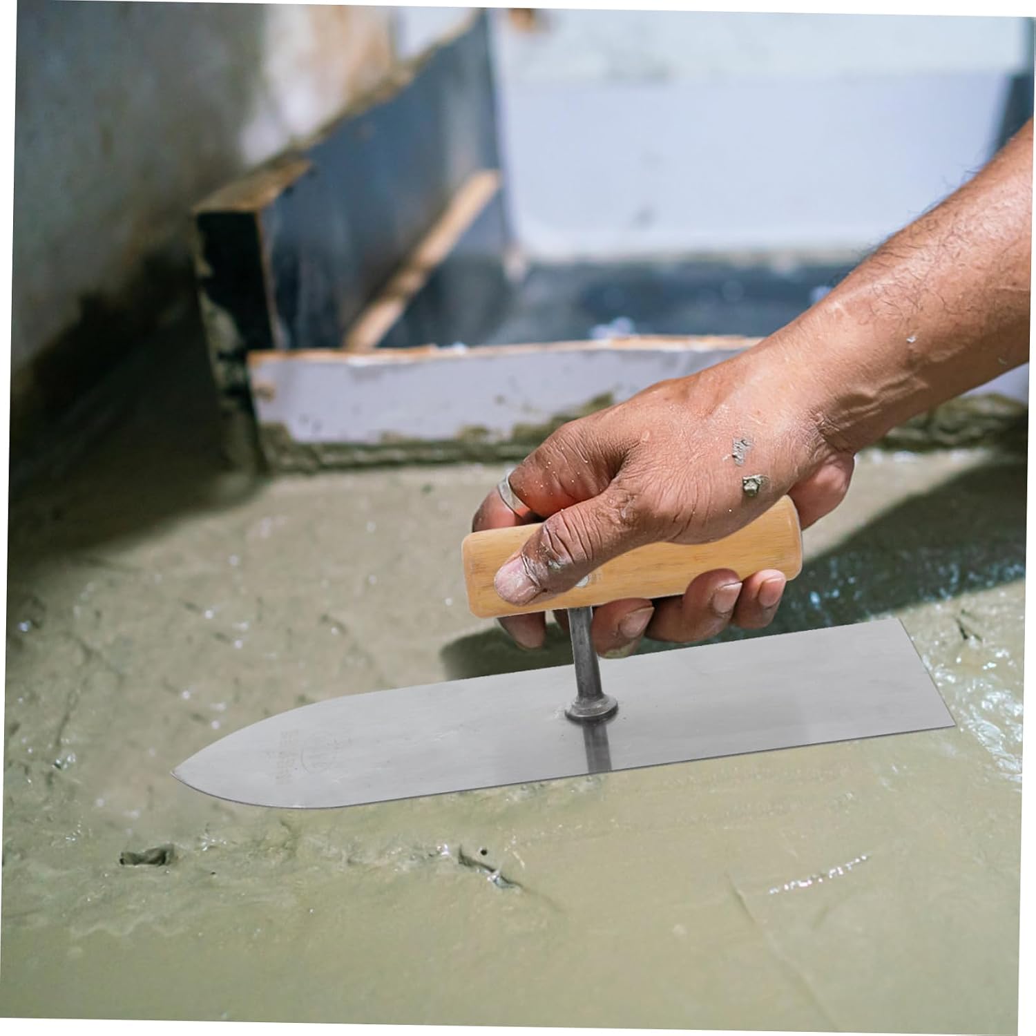 DOITOOL Stainless Steel Concrete Finishing Trowel with Pointed Tip for Masonry and Drywall Precision Work Comfortable Grip 9.65 X 3.43 Inches