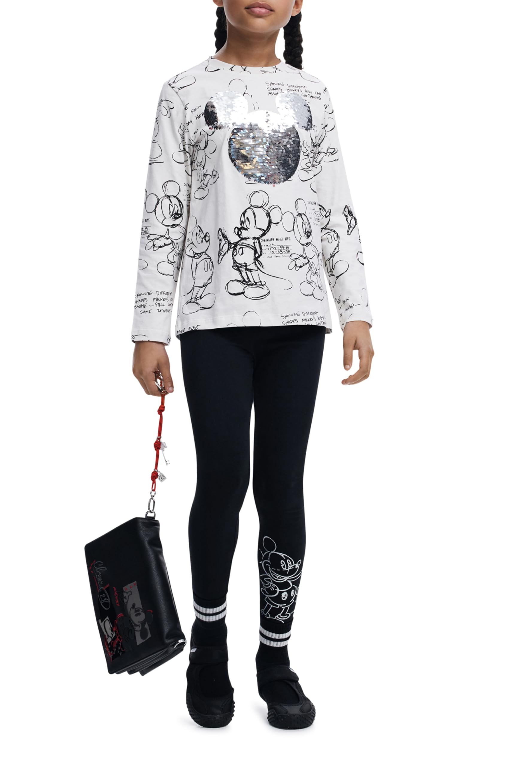 Desigual TS_Mickey Sequins, 1000 White, 11/12