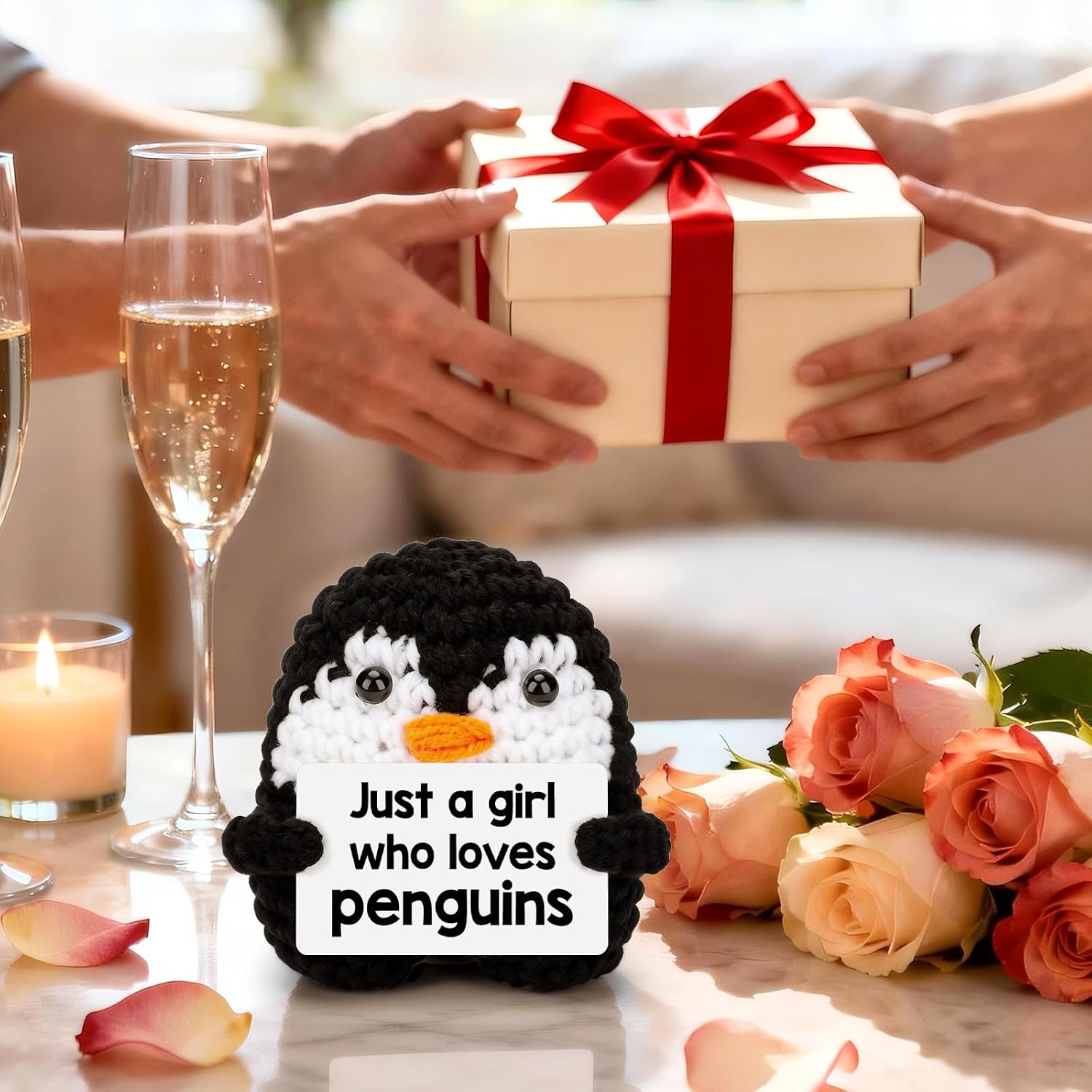 Belatelove Penguin Gifts for Penguin Lovers Friendship Birthday Gifts for Women Girl Gift, Funny Handmade Crochet for Daughter Granddaughter, I Love You Present for Girl Small Easter Decor image 5