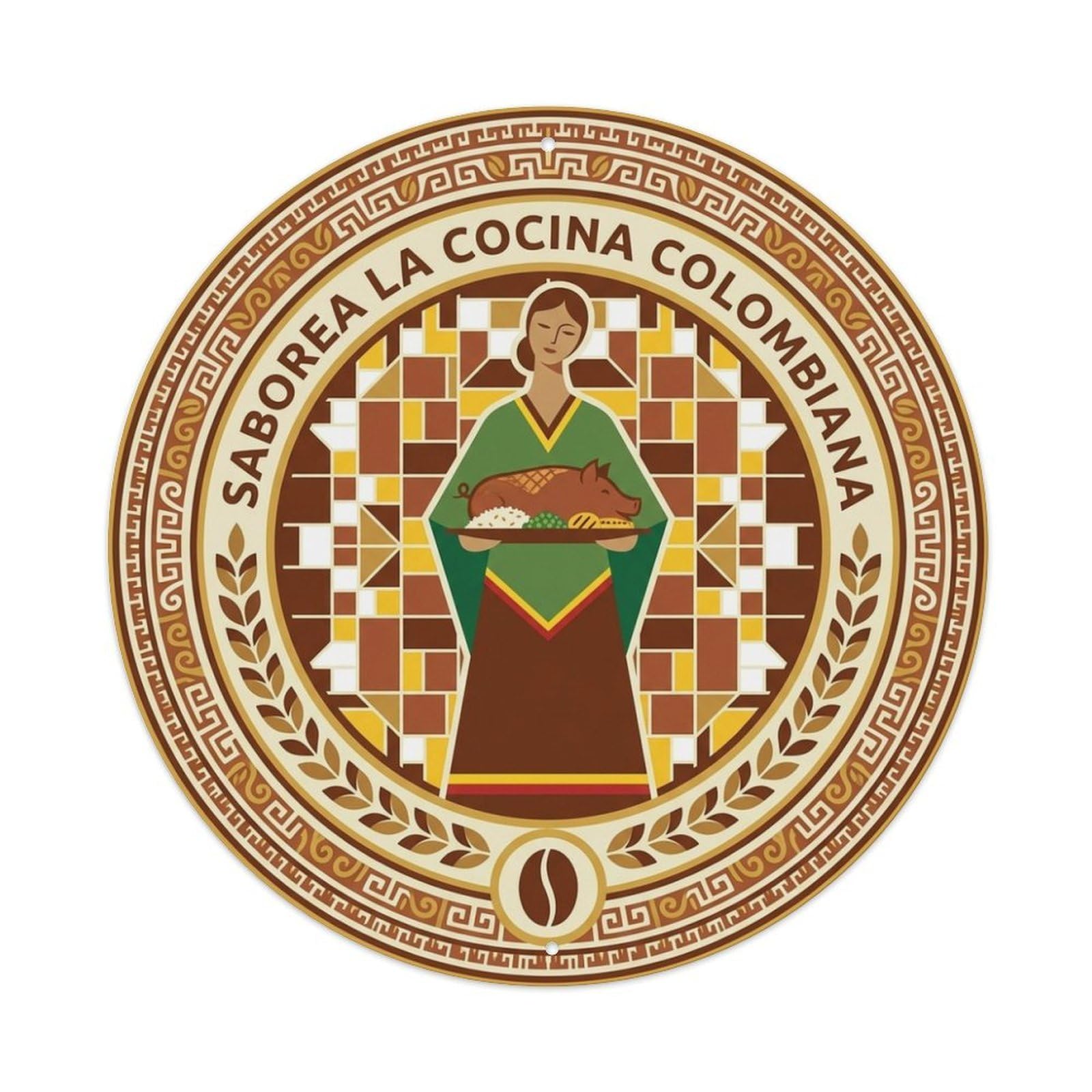 Colombian Cuisine Culinary Travel Food Lechona Metal Tin Sign