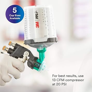 3M Accuspray Paint Spray Gun System with PPS 2.0, 26580, Standard, 22 Ounces, 1 Paint Gun,1 Paint Cup,5 Disposable Lids and Liners,5 Nozzles,3 Sealing Plugs- Pack of 2