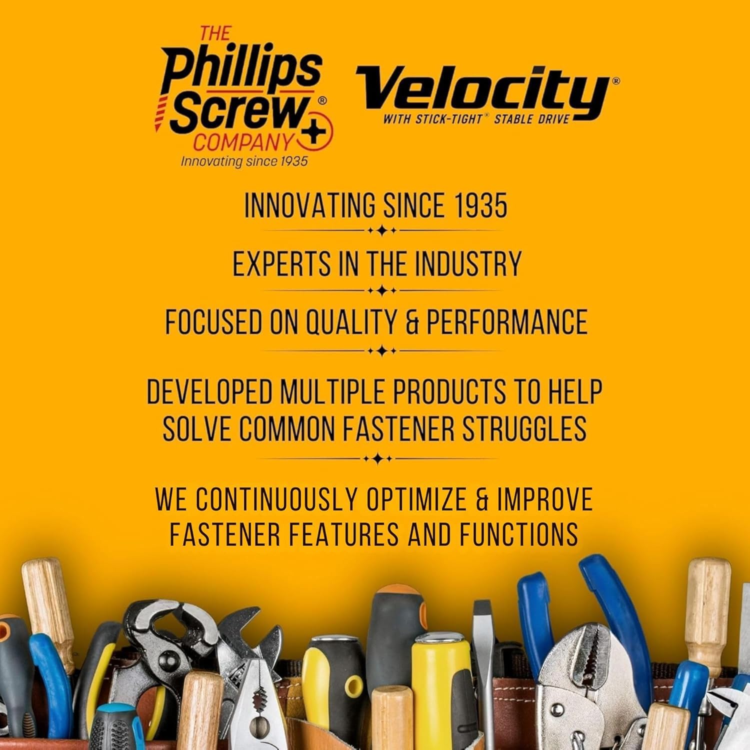 Velocity Interior 1 1/2 Inch Wood Screws Contractor Pack (Size #6, 876 Pcs) – Self Tapping Screws with Phillips Bits, Stick Tight Technology, Carbon Steel with Zinc Plating, Durable Storage Organizer