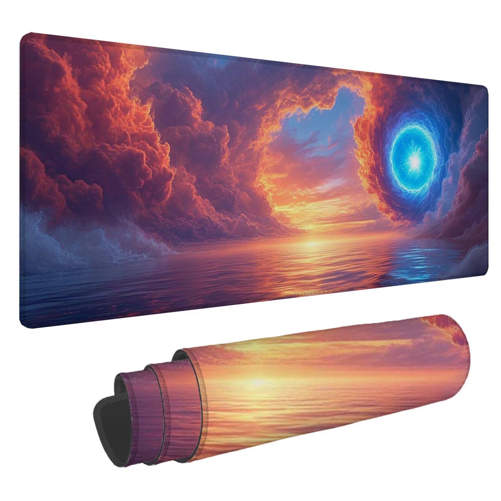Chmura podkładka pod mysz XXL Jezioro 1500 x 800 x 4 mm Podkładka pod mysz dla graczy, podkładka pod mysz do laptopa, podkładka pod mysz i podkładka pod mysz do laptopa, podkładka pod mysz i