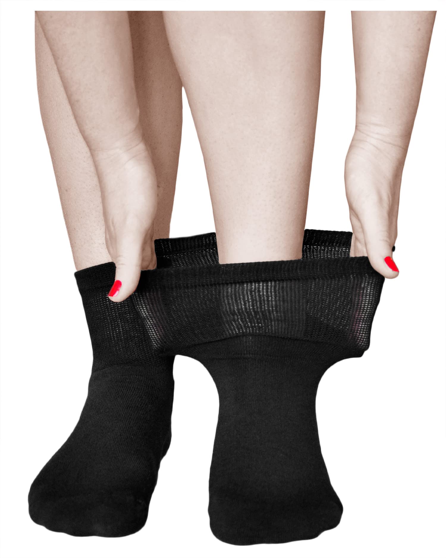 Lot De 10 Paires Chaussettes Noires Homme/femme - Coton, Marquage Couleur, Renforcées Talon/orteils