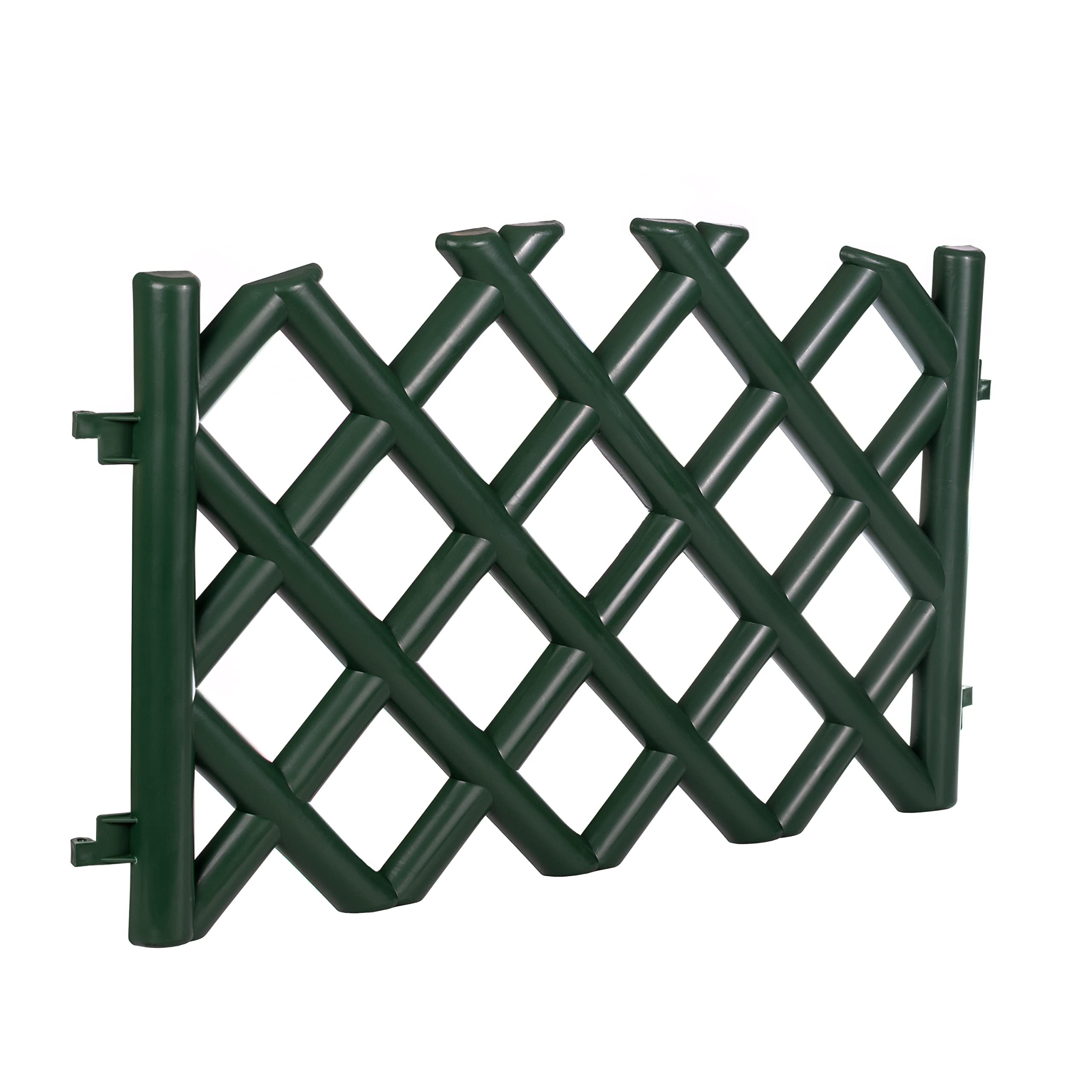 Kb Tools Green Outdoor Garden Fence Panels For Vegetable Gardening, Lawn Landscaping, And Animal Barrier Borders, 11.5 Ft Heavy-Duty Plastic With In-Ground Stakes, Weather Resistant