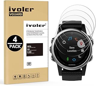 iVoler [4 Unidades] Protector de Pantalla para Garmin Fenix 5S, Cristal Vidrio Templado Premium