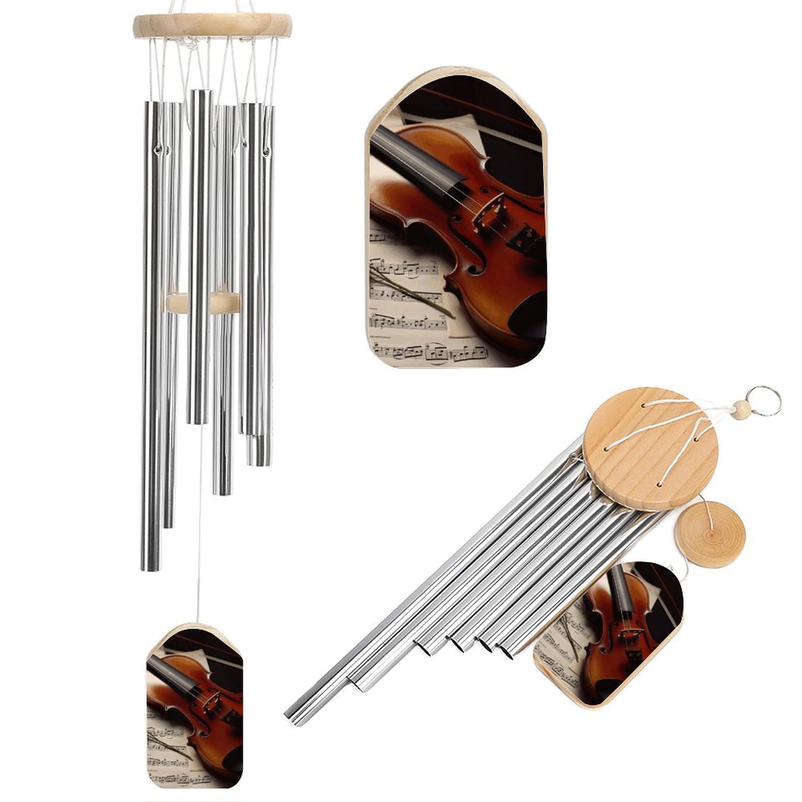 Outdoor Wind Chimes, Violin Sheet Music Printed Wind Chimes,Simple Wind Chimes,Curtain Wind Chimes for Home Decoration