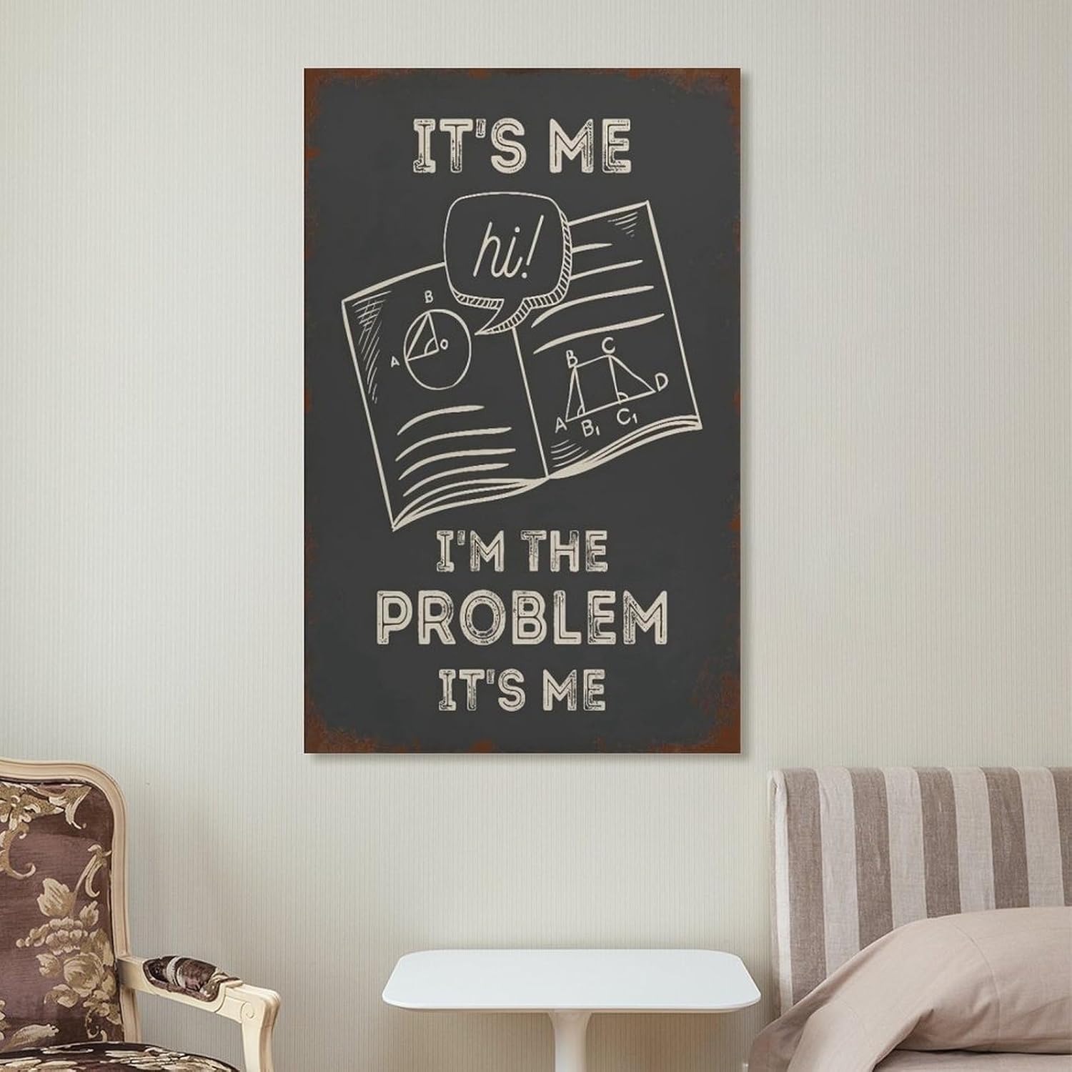 Set-Math Pun-Science Poster-I'm The Problem-Teen Middle High School, Room Aesthetic Canvas Art Posters Educate Decorative For Classroom Or Home 24x36inch(60x90cm)