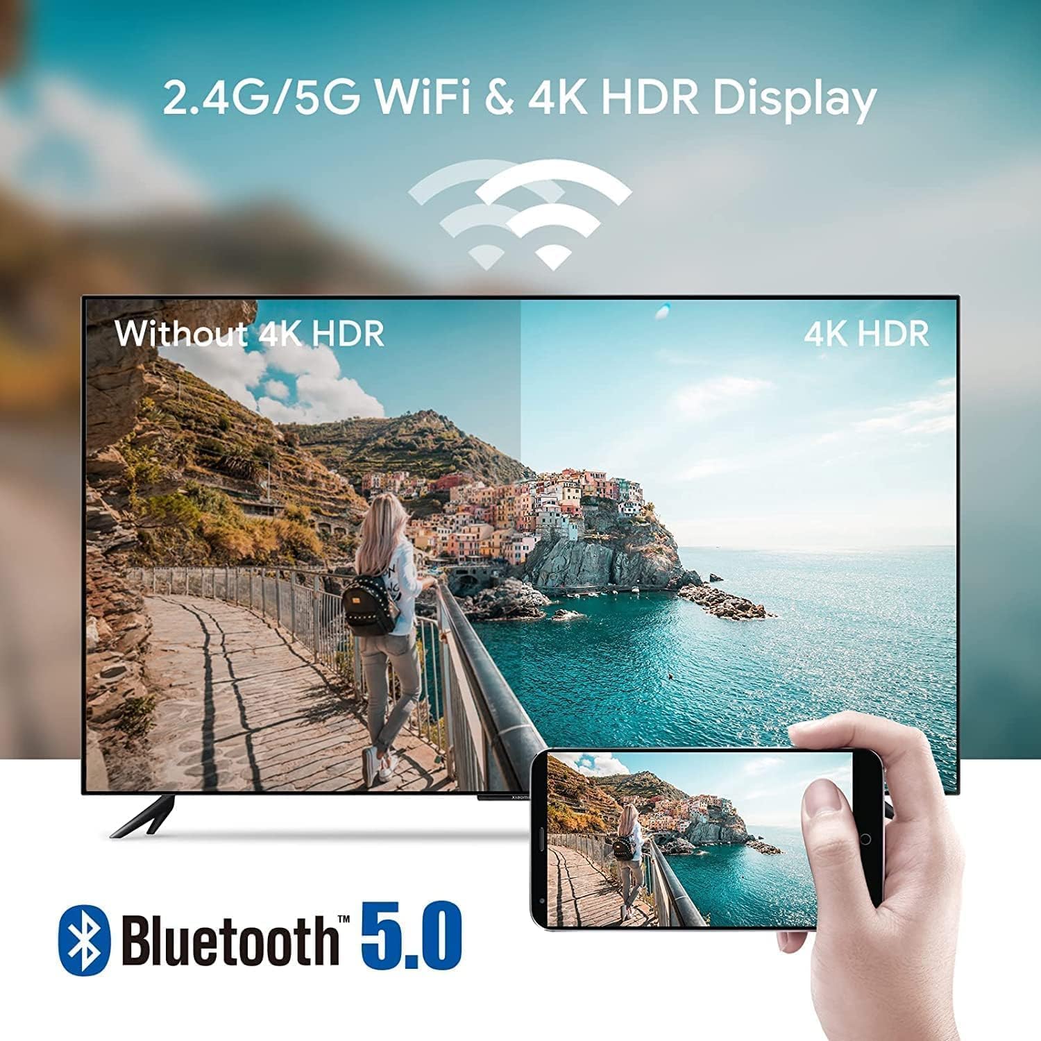 Phantom Dcolor GD1 4K Android TV Stick Certifié KD3 Assistant Télécommande vocale Prime Video Chromecast Play Store Bluetooth 4K HDR 10+ Dolby Audio XM3 2.1 Dual Band WiFi USB-C GD 1