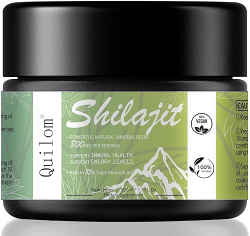 Shilajit - Resina Shilajit orgánica pura del Himalaya, 800 mg de fuerza máxima Shilajit orgánico natural con más de 85 minerales traza suplemento