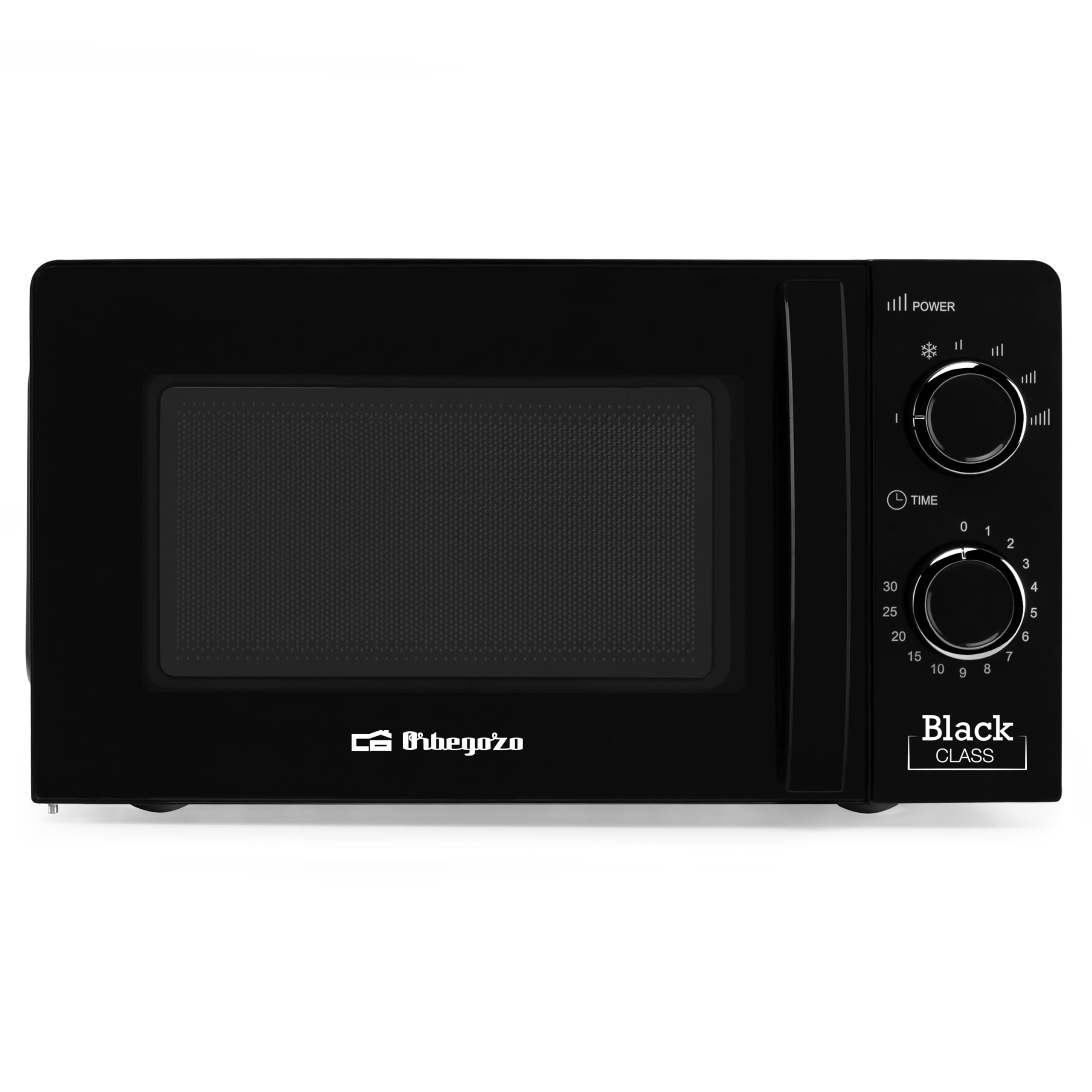 Orbegozo MI 2117, Microondas, 700 W, 6 niveles de potencia, 20 litros de capacidad, temporizador hasta 30 minutos, programa de descongelación, señal fin de cocción, color negro