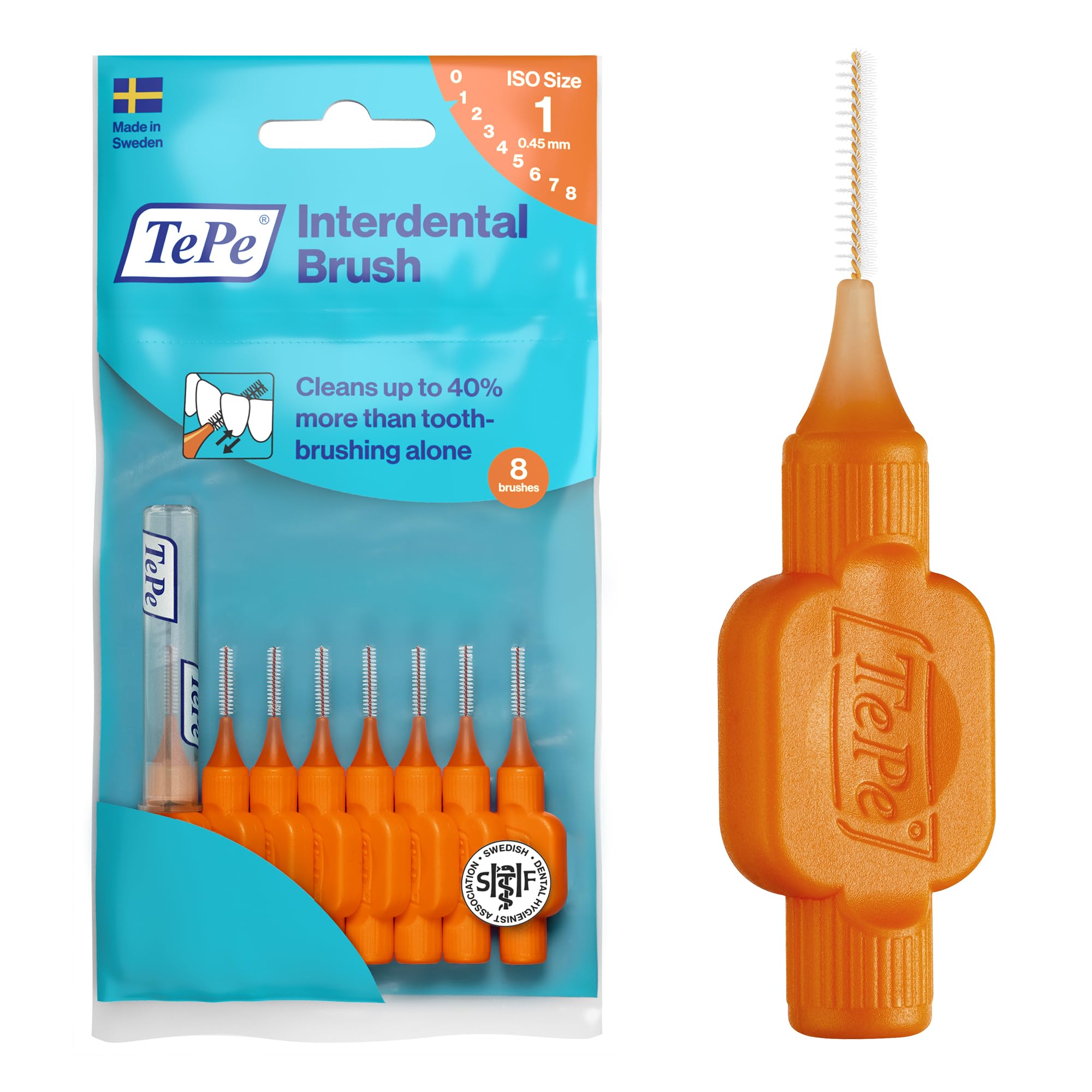 TePe Interdental Brush Original - Orange 0.45mm 8 pack by TePe Munhygienprodukter AB, Sweden-image-44