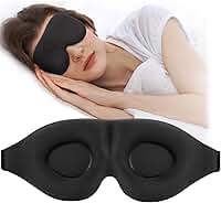 Mascara De Dormir 3D Blackout Confortável Preto Para Sono Viagem Descanso Espuma Macia Linha Premium