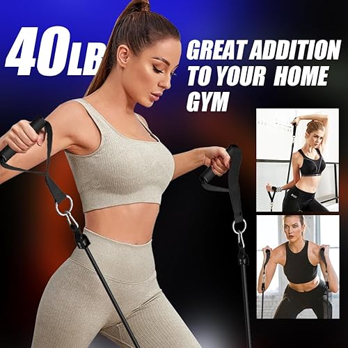Vista 5 de VEICK Resistance Bands, One Single Exercise Bands, Workout Bands Resistance Training for Home Workouts Fitness Pilates Gris,Rojo-50