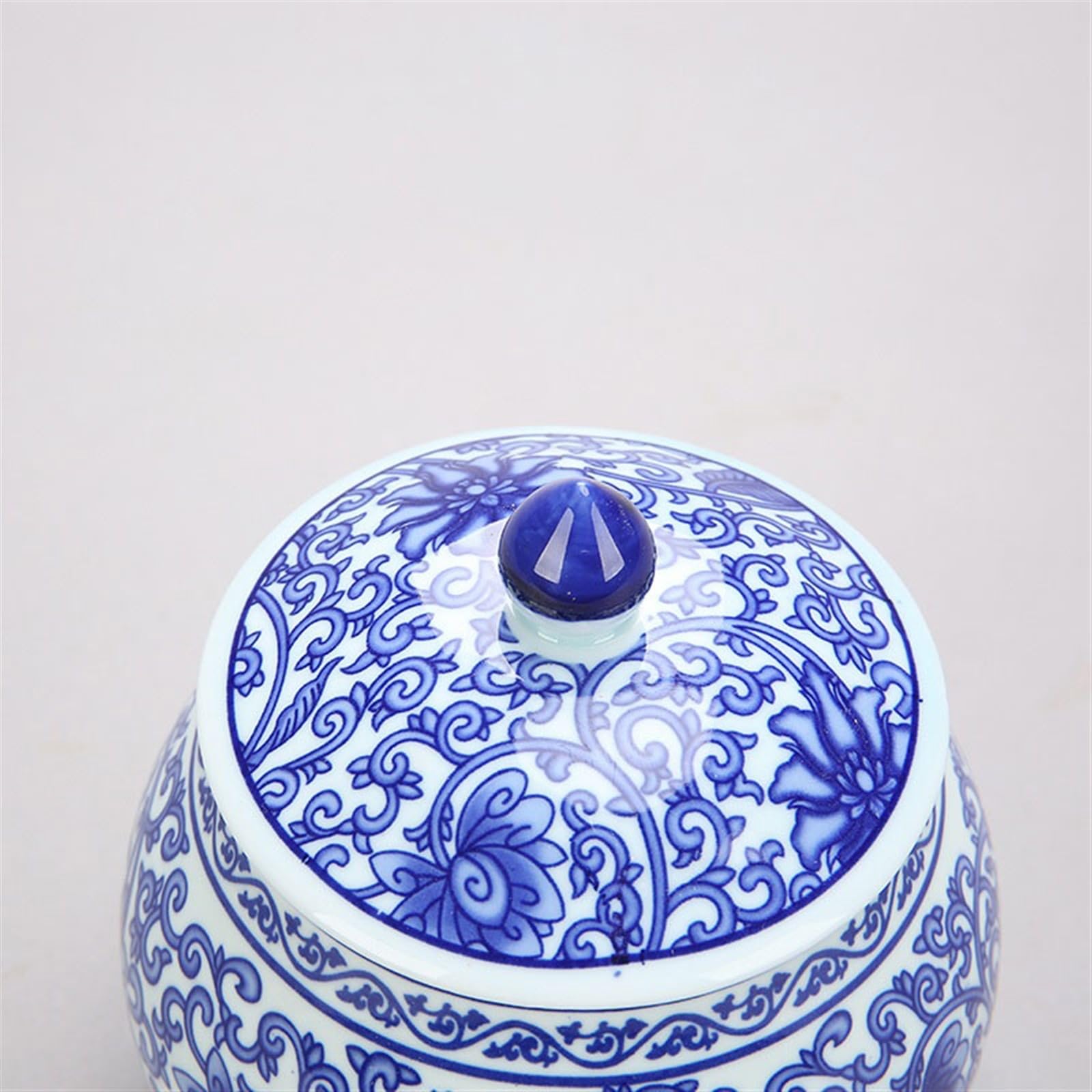 Lagerung Vintage chinesisches Seladon-Porzellan-Teekanister, Keramik-Siegelglas mit Deckel