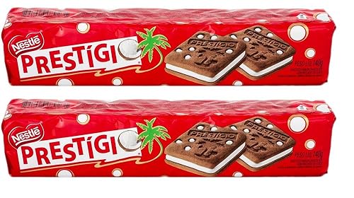 Prestigio Galleta sabor Chocolate Relleno de Coco 4.94oz. Galleta de chocolate relleno con coco 4.93 oz. - 2 unidades.