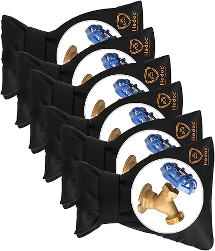Fundas para grifos profesionales para exteriores, para protección contra la congelación en invierno, paquete de 6 unidades de 6 pulgadas de ancho x