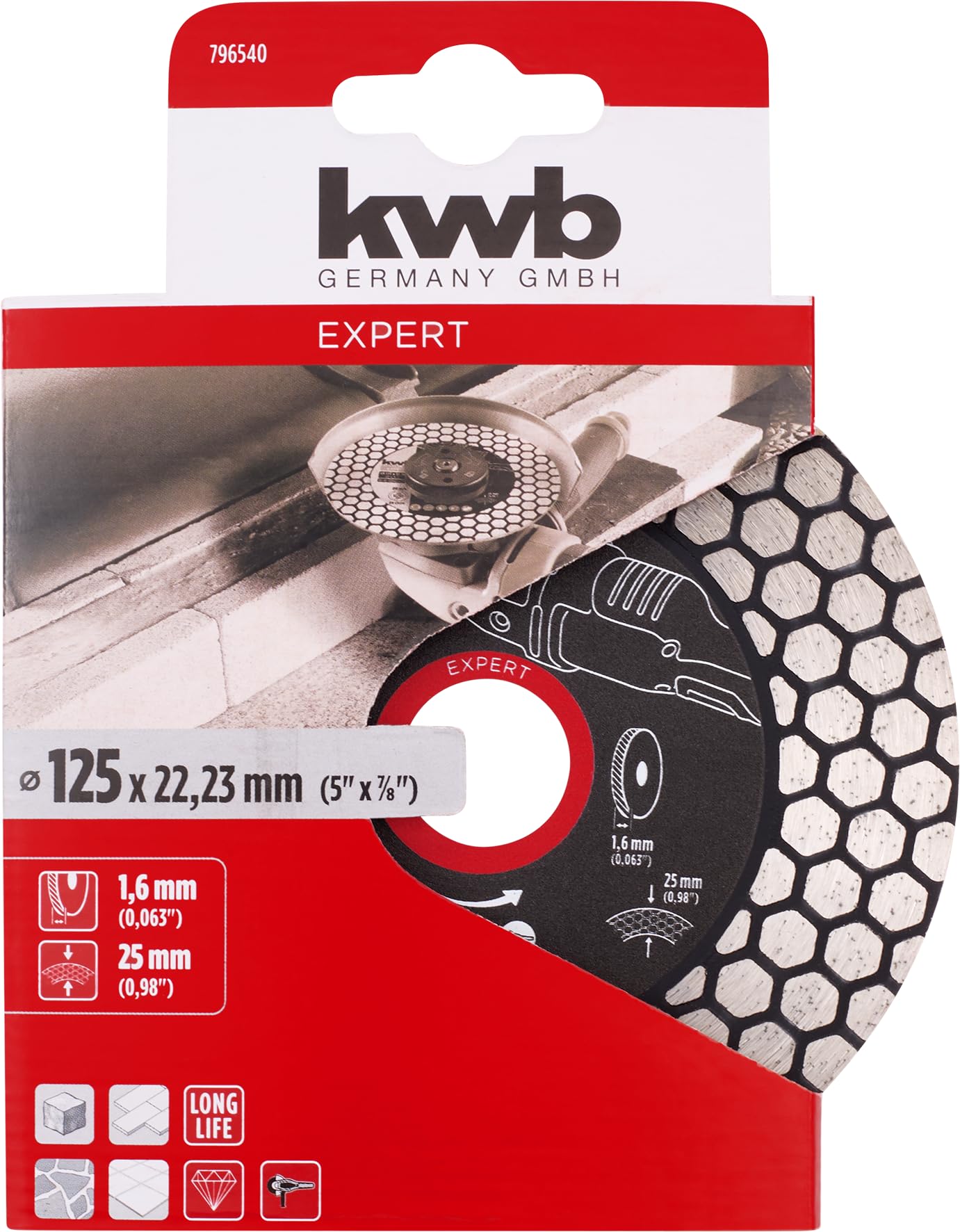 Disco diamante corte y desbaste 125mm para hormigón mampostería y cerámica