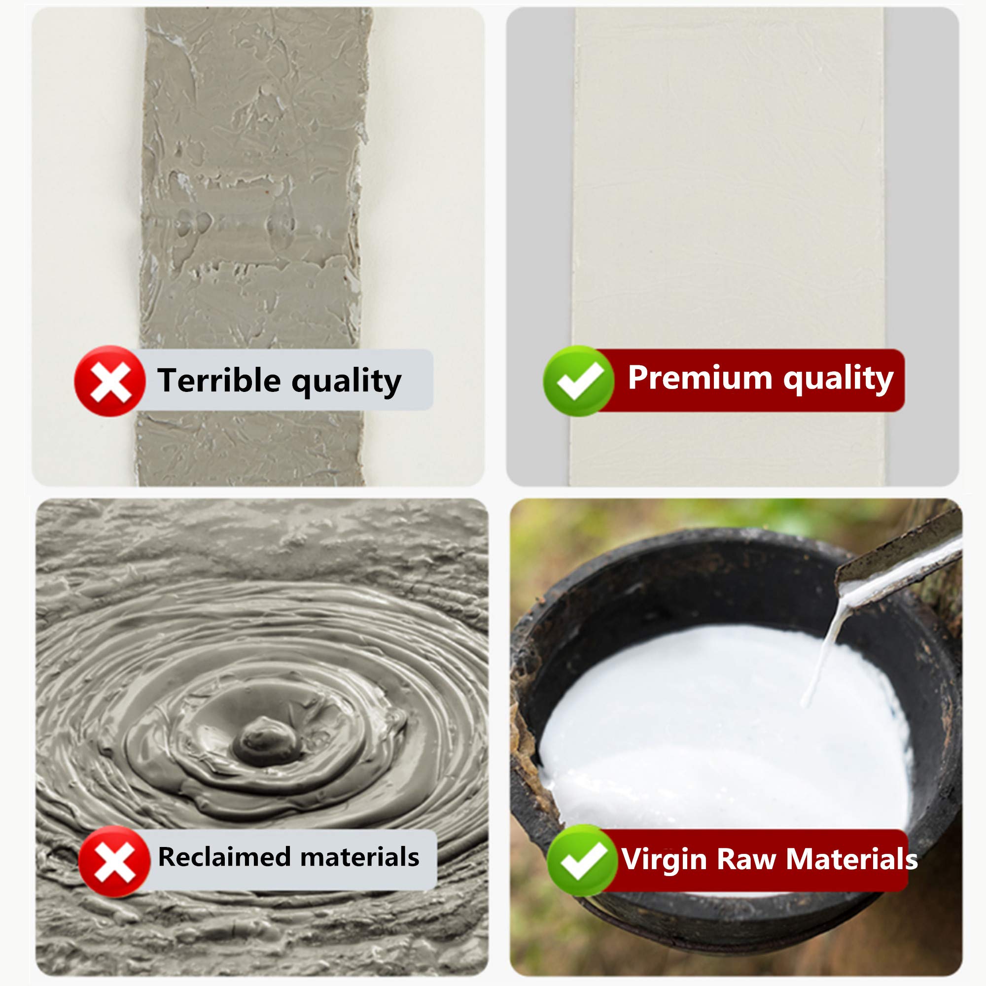 COSIMIXO Cinta de butilo resistente a prueba de fugas de grosor extra mejorada, tira de sellado de butilo, reparación para sellado de barcos y tuberías, conductos de HVAC, techo, caravana, toldo,