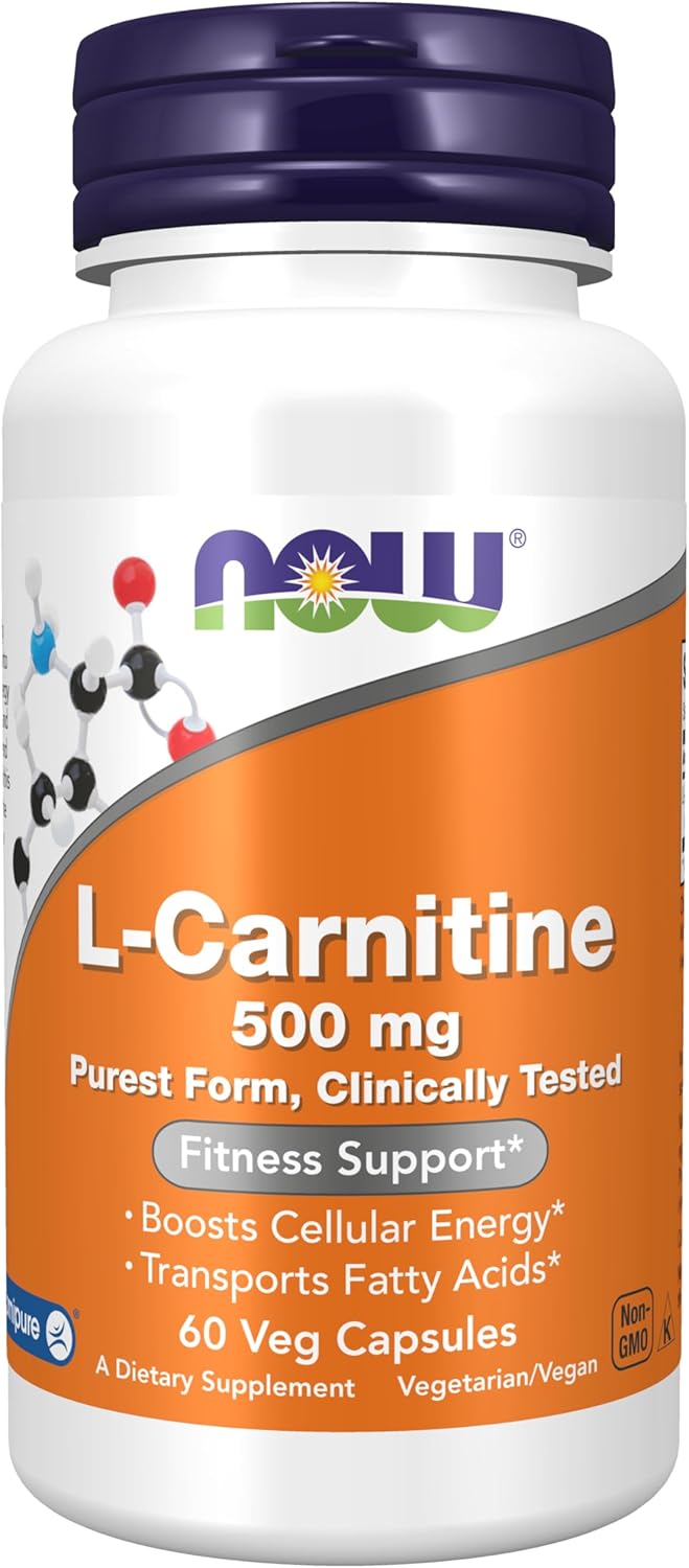 NOW Foods Supplements, L-Carnitine 500mg, Purest Form, Amino Acid, Fitness Support*, 60 Veg Capsules NOW Foods Supplements, L-Carnitine 500mg, Purest Form, Amino Acid, Fitness Support*, 60 Veg Capsules