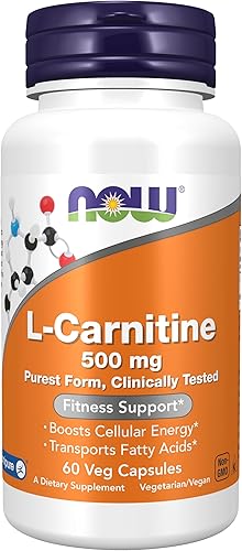 NOW Suplementos L-carnitina 500 mg forma pura aminoácidos apoyo físico 60 cápsulas vegetales NOW Suplementos L-carnitina 500 mg forma pura aminoácidos apoyo físico 60 cápsulas vegetales