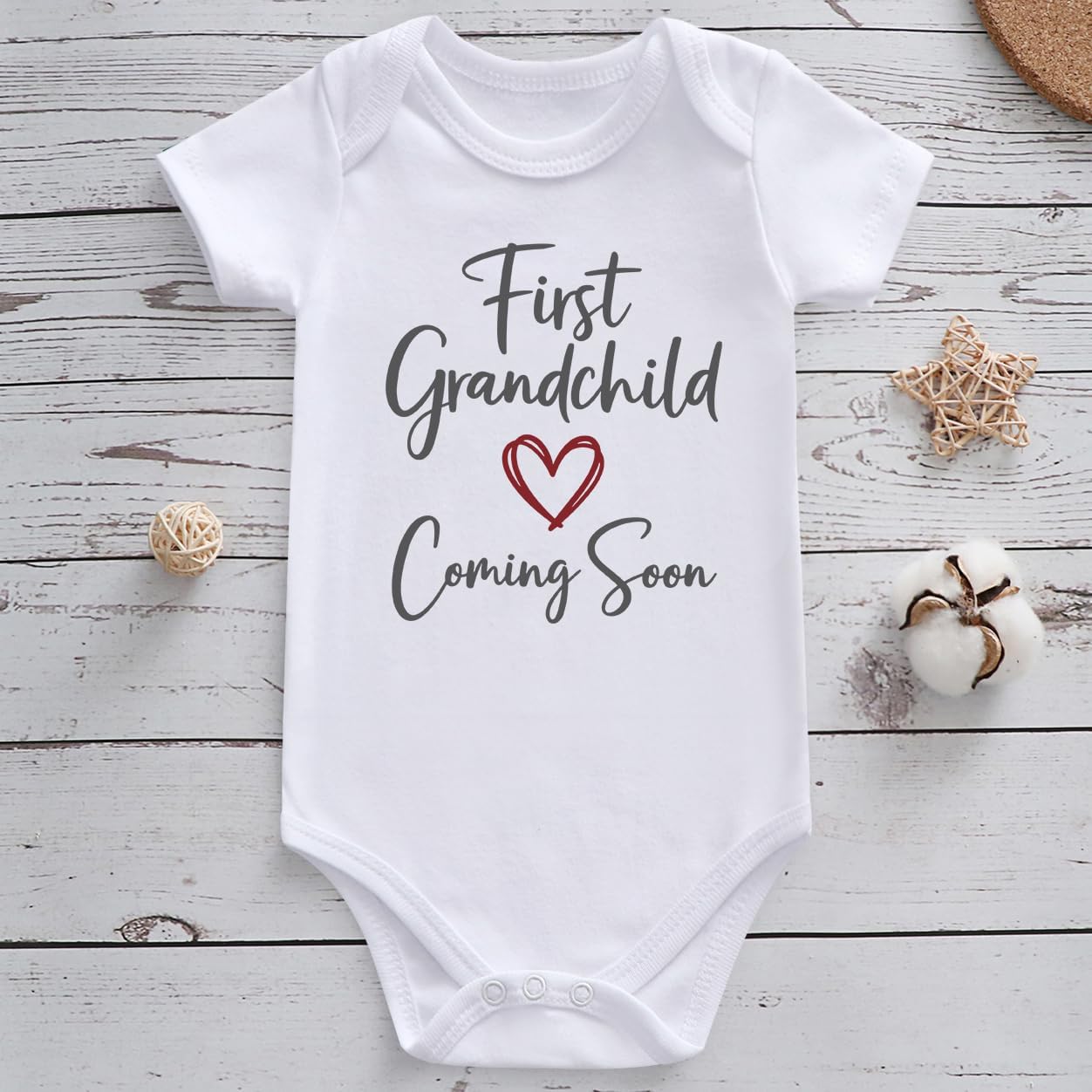 first grandchild coming soon baby pregnancy announcement for grandparents infant Clothes - Image 2