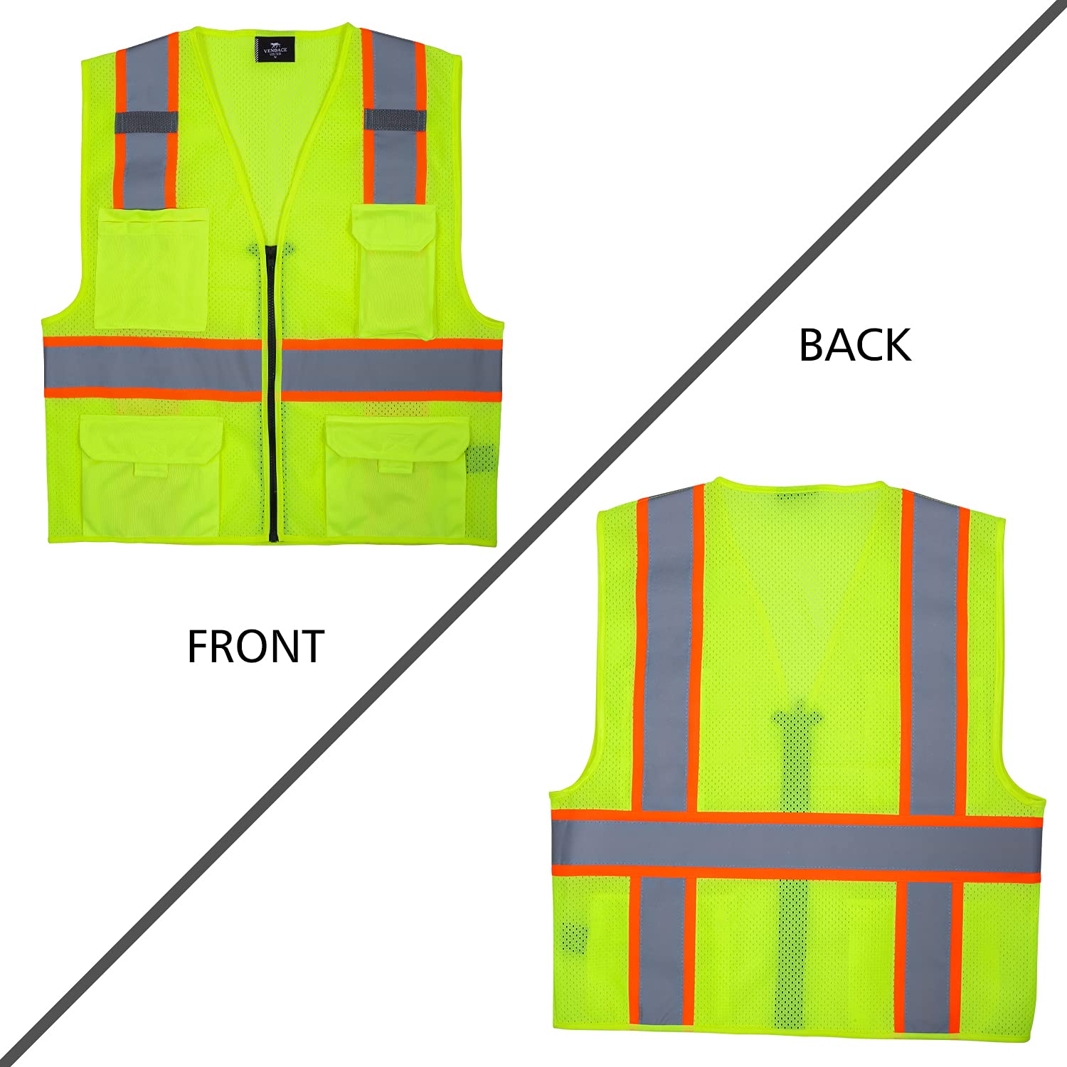 Snapklik.com : VENDACE Hi Vis Safety Reflective Mesh Vest For Men ANSI ...