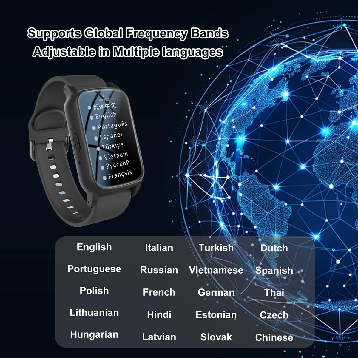 Intelligente Con Rilevamento Delle Cadute Bracciale Sos Orologio Salvavita Per Anziani Orologio Con Rilevamento Cadute Videochiamata HD Chiamata Vocale HD PulsanteBlack,1.25 * 0.57 * 2.22inch