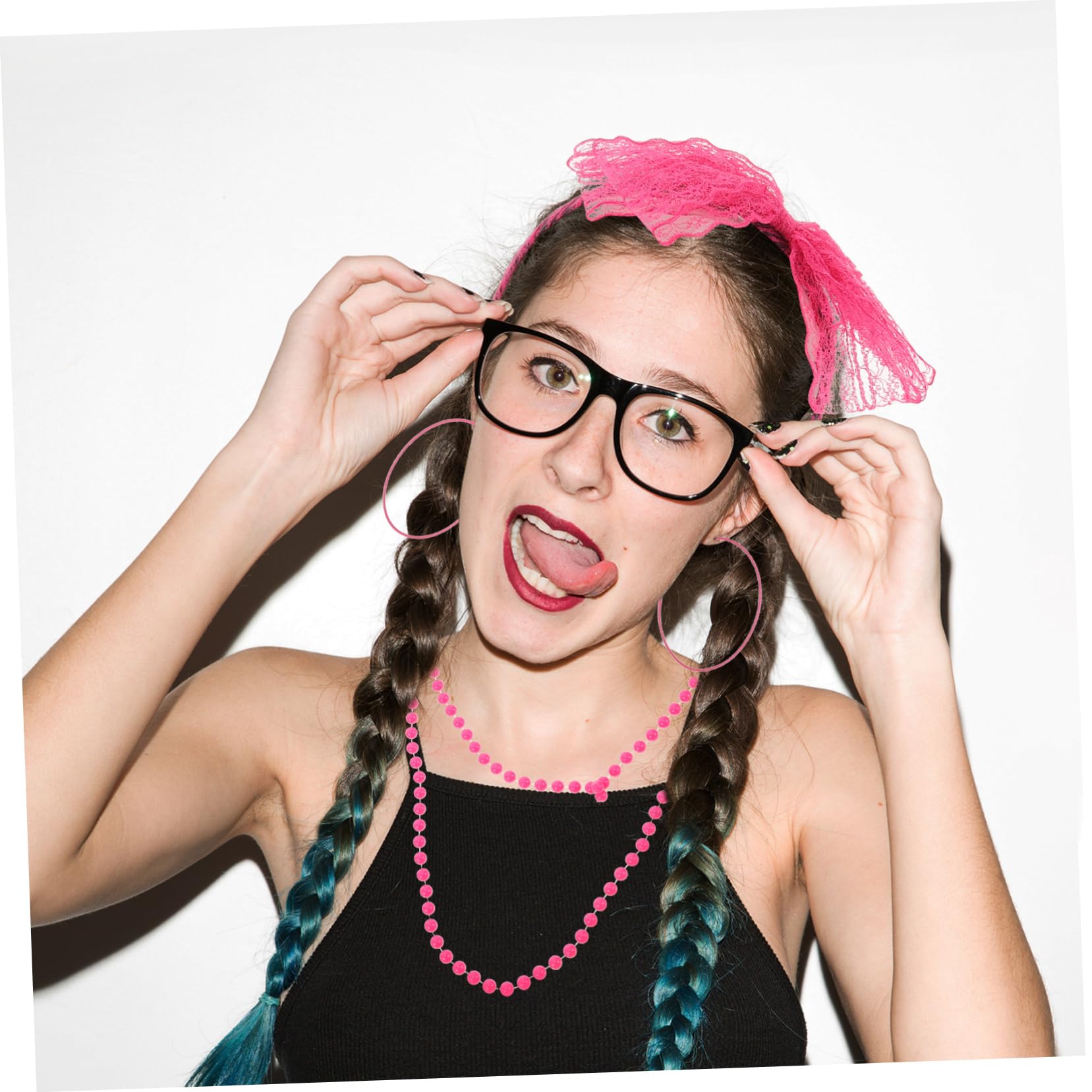VALICLUD Retro Accessoires Kleidung Bekleidung Vintage Das Outfit Fischernetz Kostüm Netz Halbhandschuhe Für Damen Kostümzubehör Frauen Partygeschenk Kunststoff