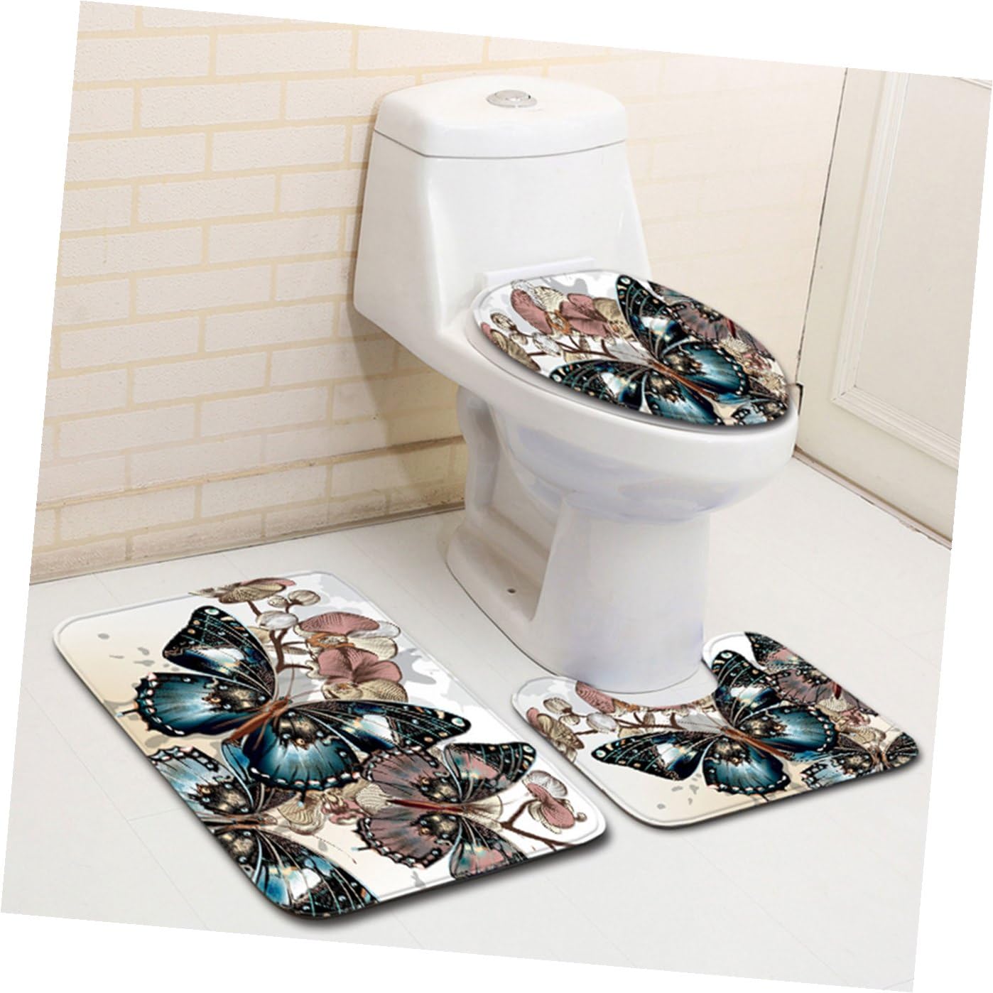 MAGICLULU Alfombrillas De Baño Juego De Elegantes Antideslizantes para Inodoro Absorbente Fácil De Lavar