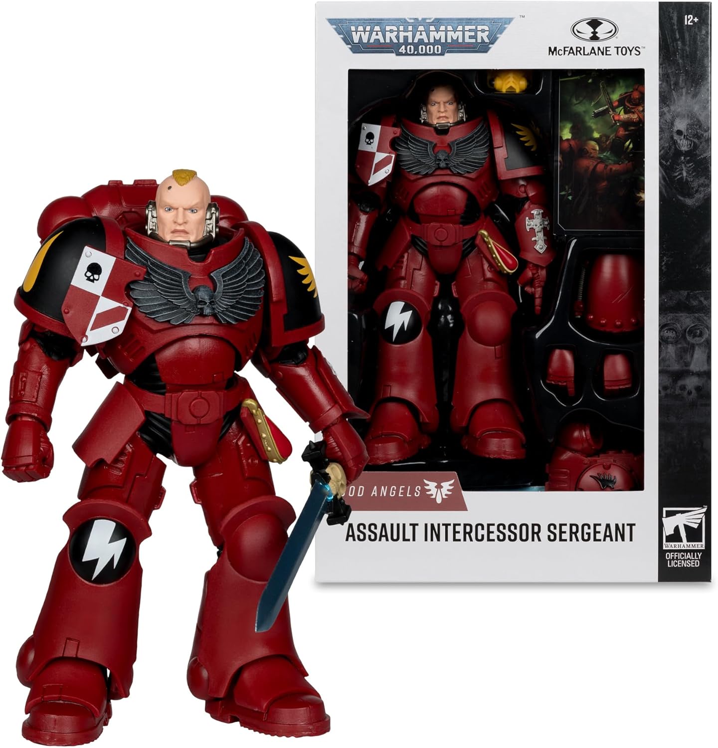 McFarlane Toys- Warhammer 40,000 Assault Intercessor Sergeant (Blood Angel) 7in Figure