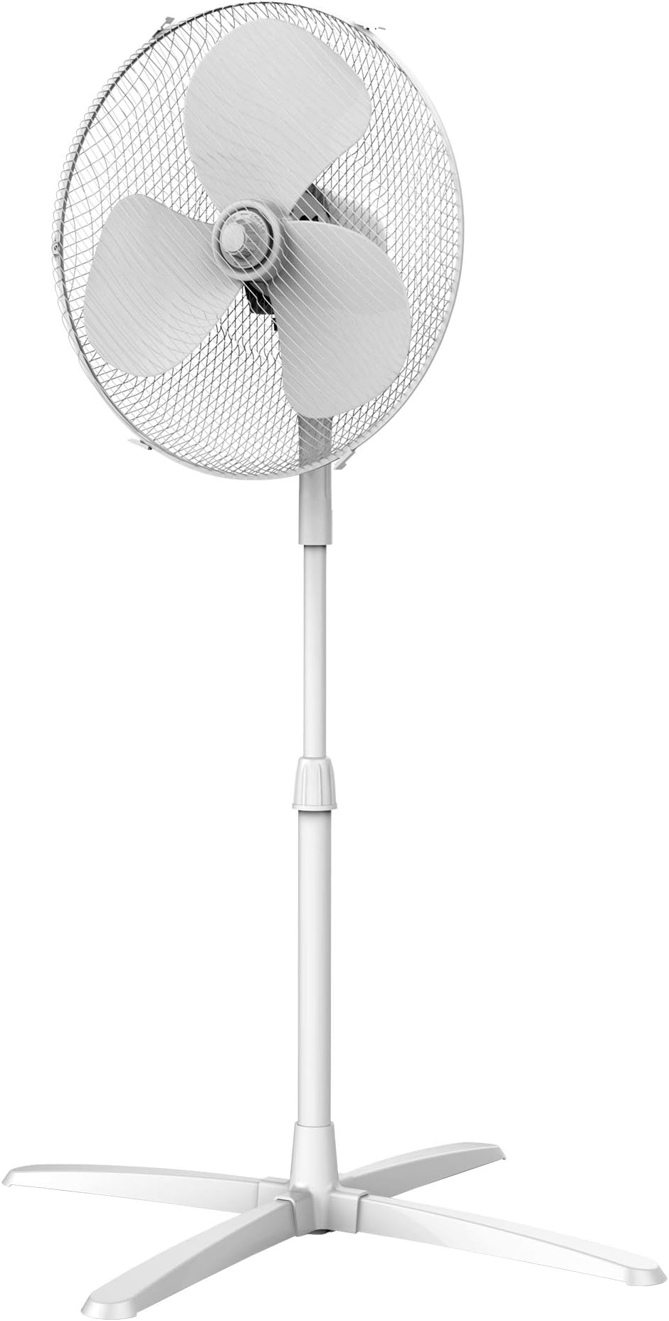 Igenix 16" Oscillating Pedestal Stand Fan with Quiet Operation, 3-Speed Settings, Adjustable Height, Energy Efficient, 40W Cooling, Ideal for Home & Office, DF1655, White